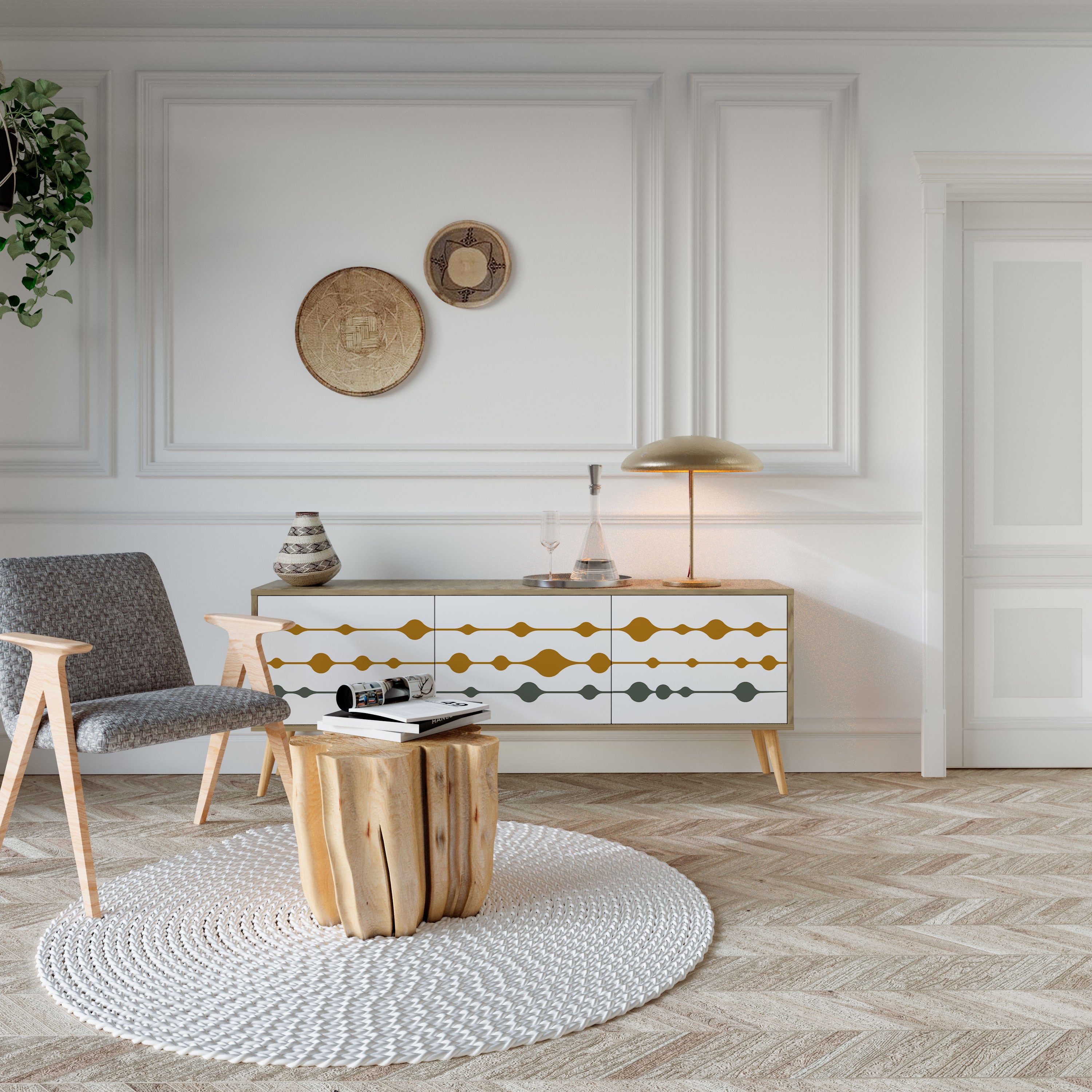 VIVID TONE TV-bänk med 3 dörrar