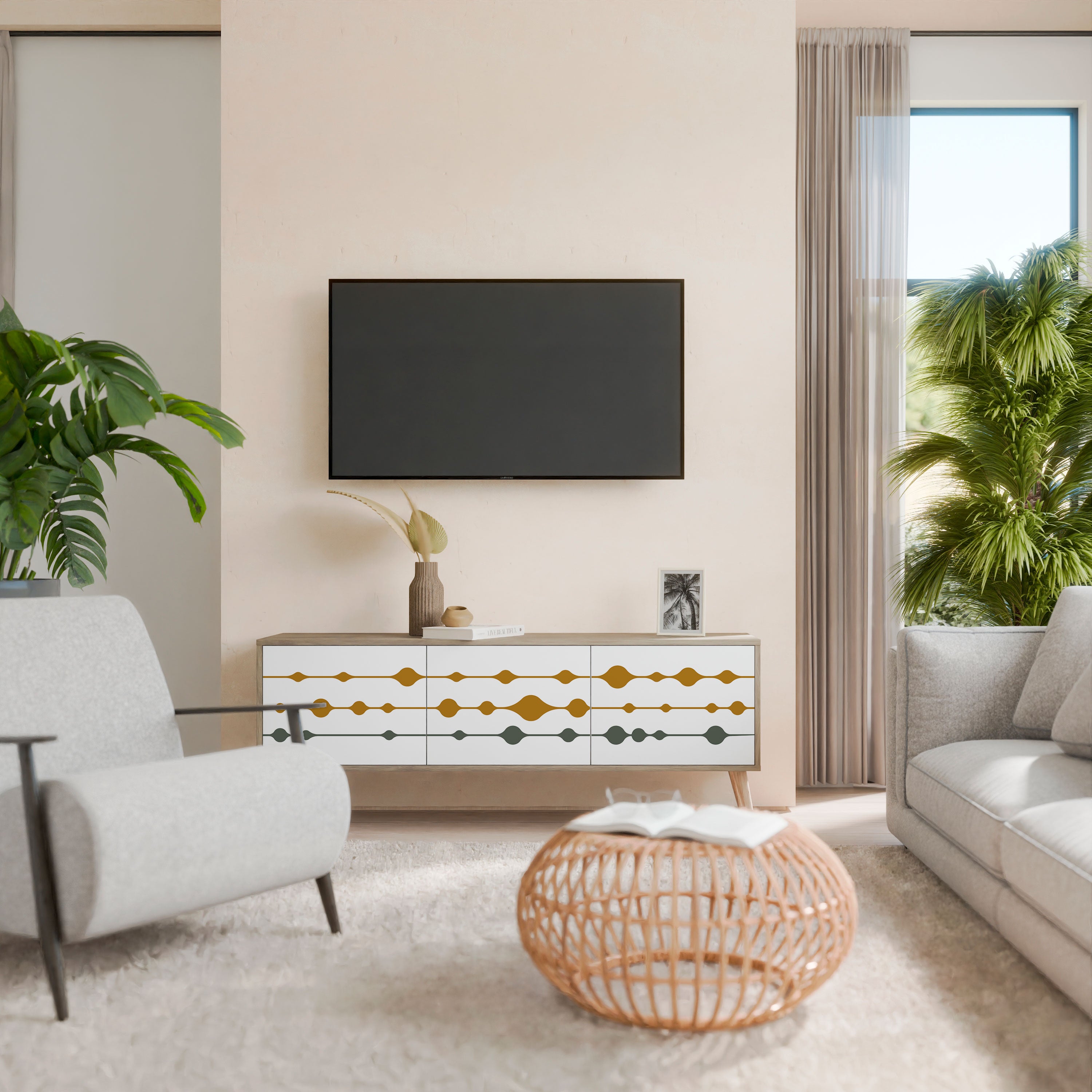 VIVID TONE TV-bänk med 3 dörrar