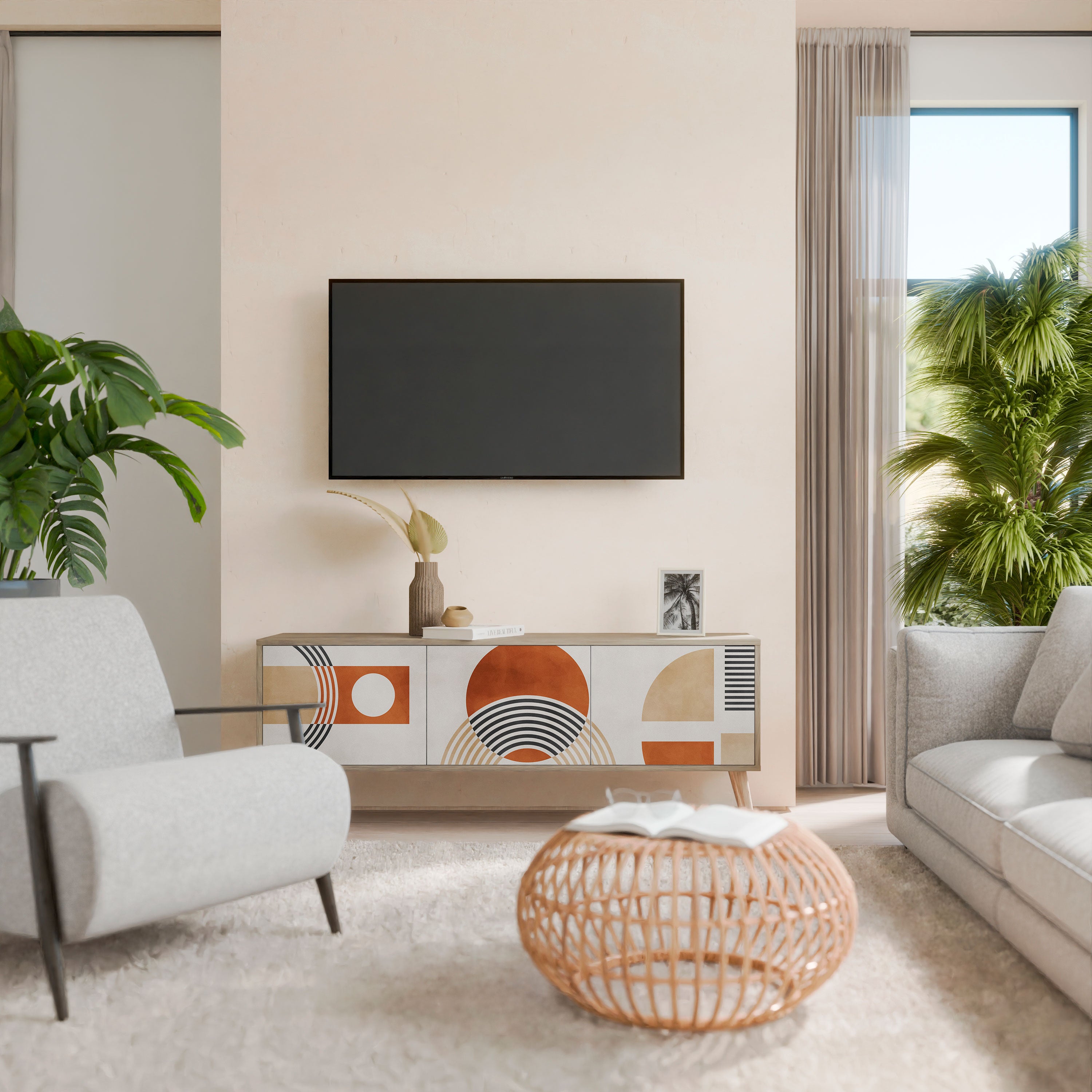 SPACE AROUND TV-bänk med 3 dörrar