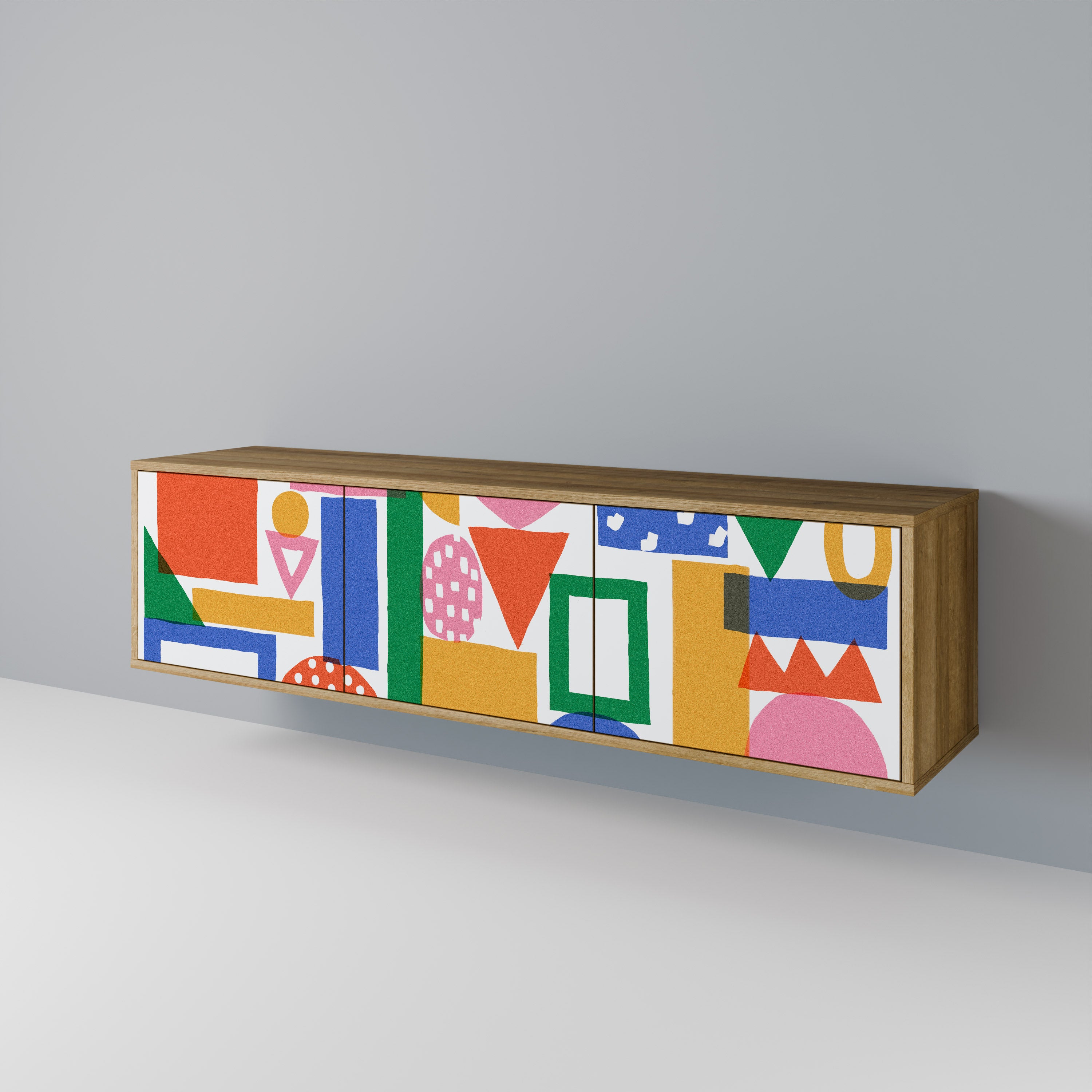 GEOMETRIC GLIMMER TV-bänk med 3 dörrar