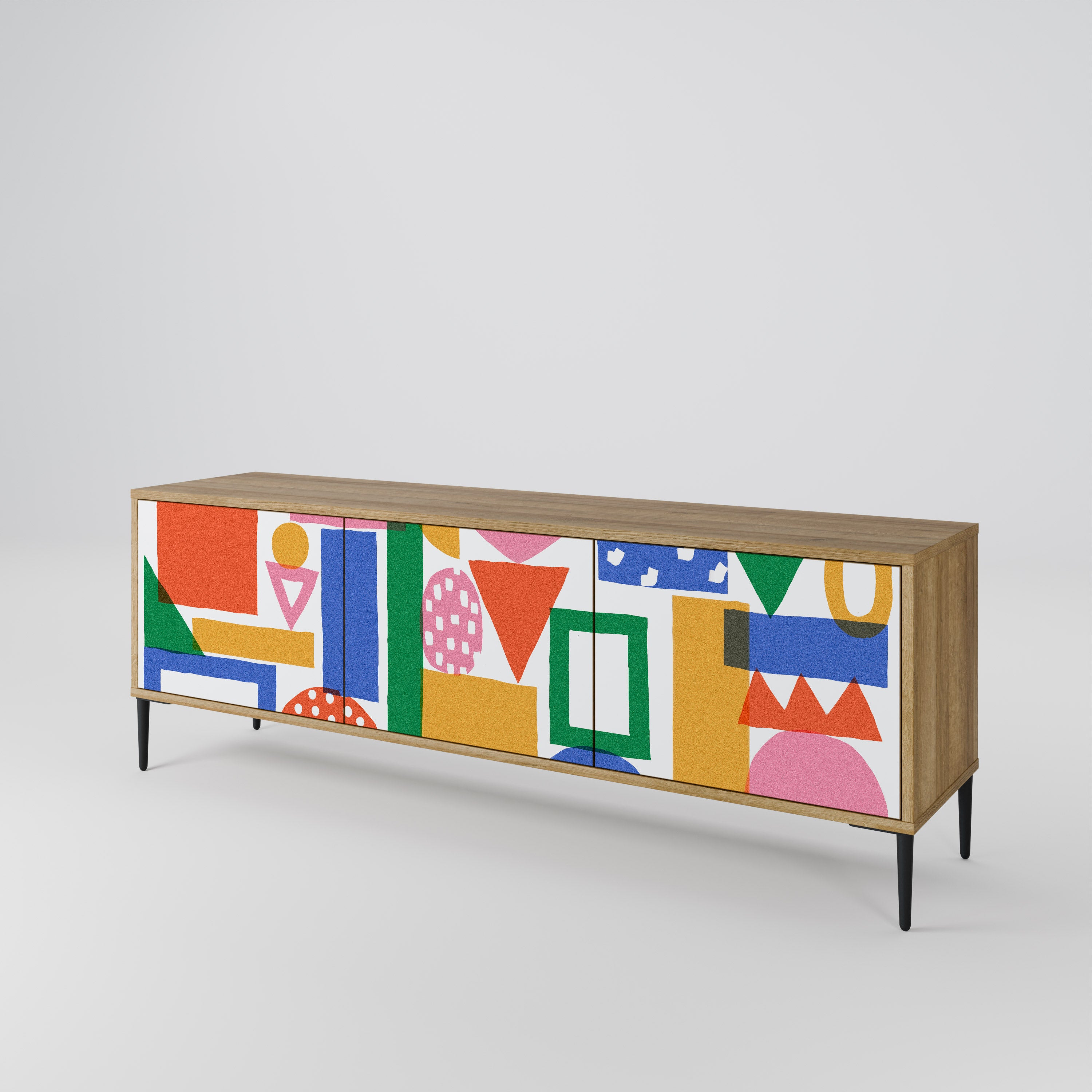 GEOMETRIC GLIMMER TV-bänk med 3 dörrar