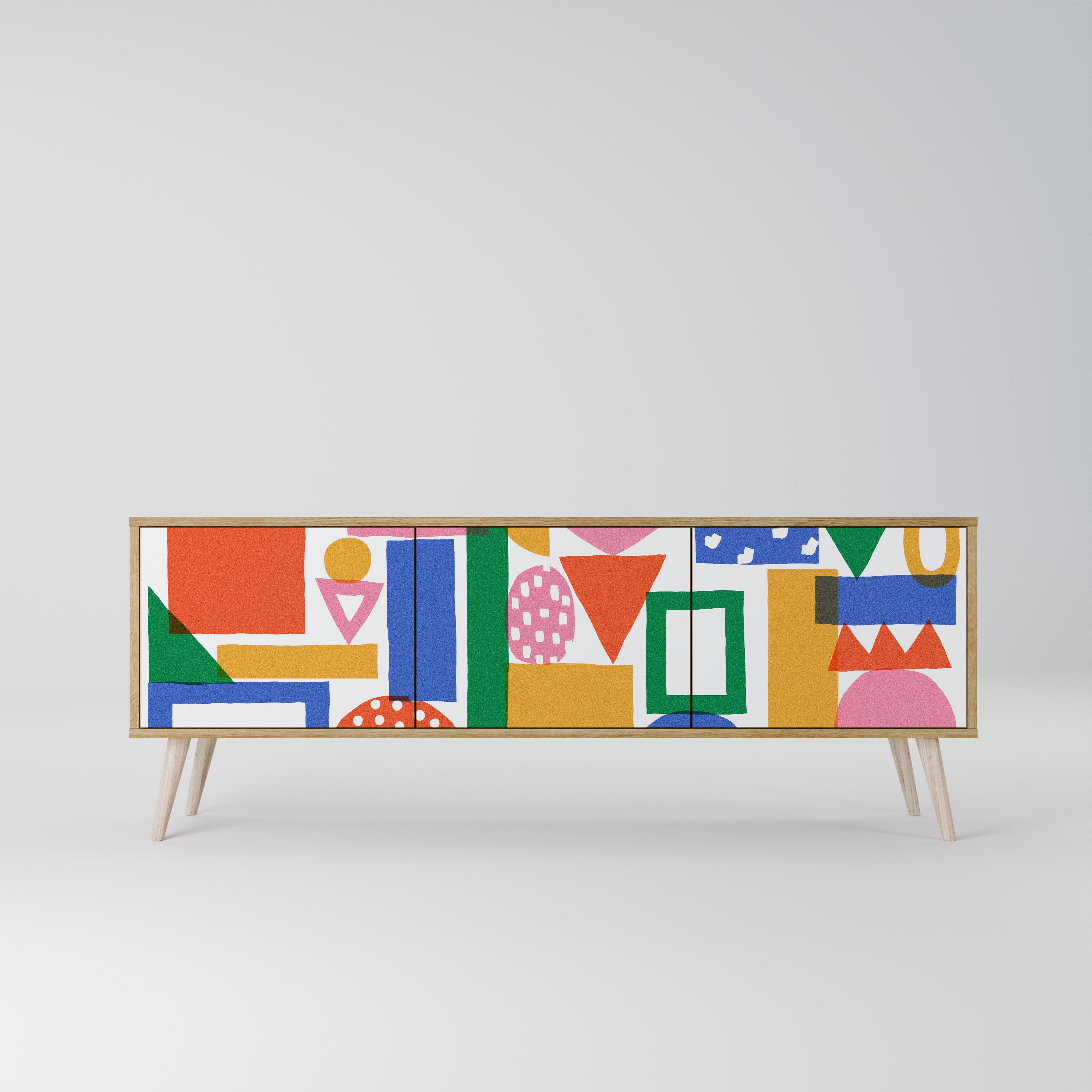 GEOMETRIC GLIMMER TV-bänk med 3 dörrar