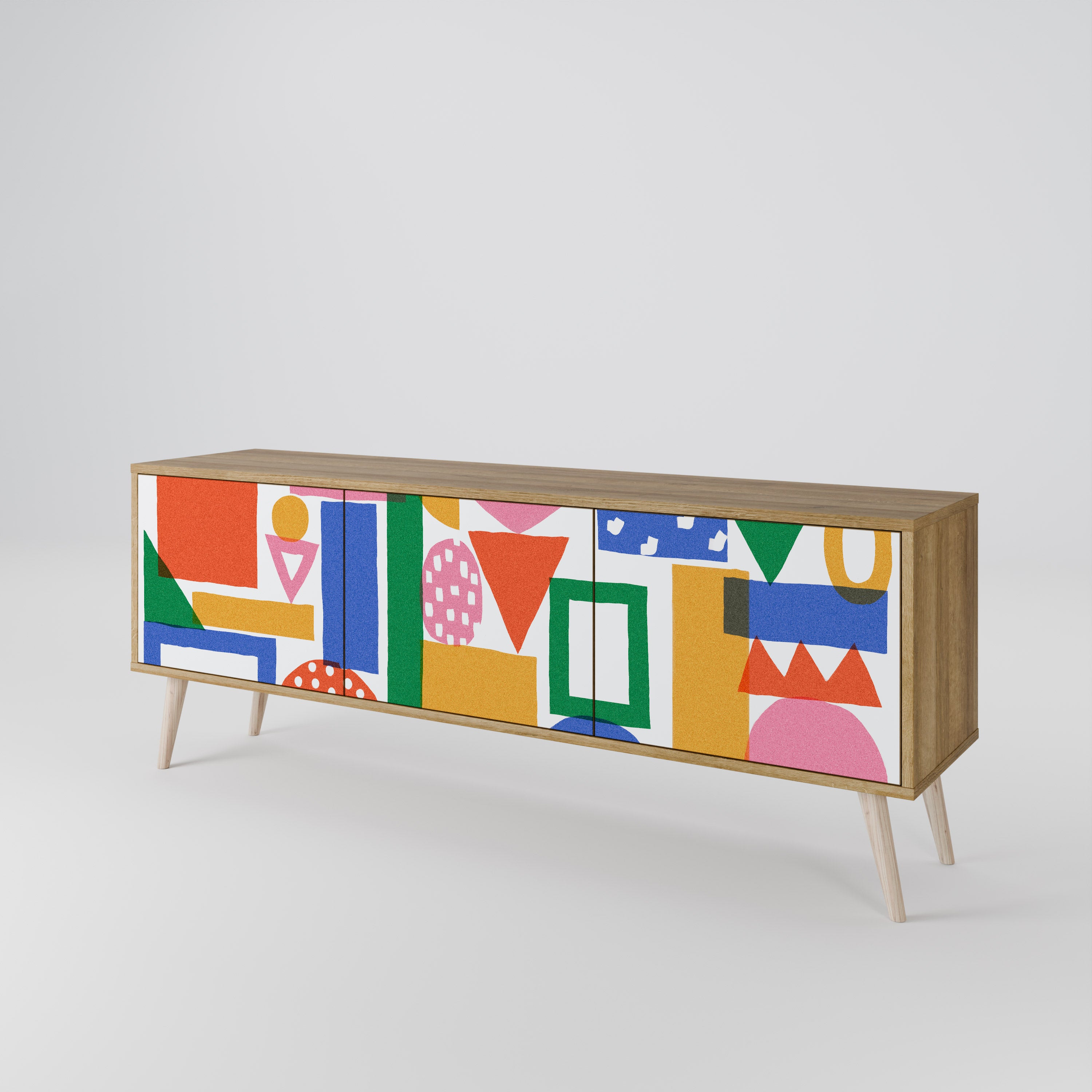GEOMETRIC GLIMMER TV-bänk med 3 dörrar