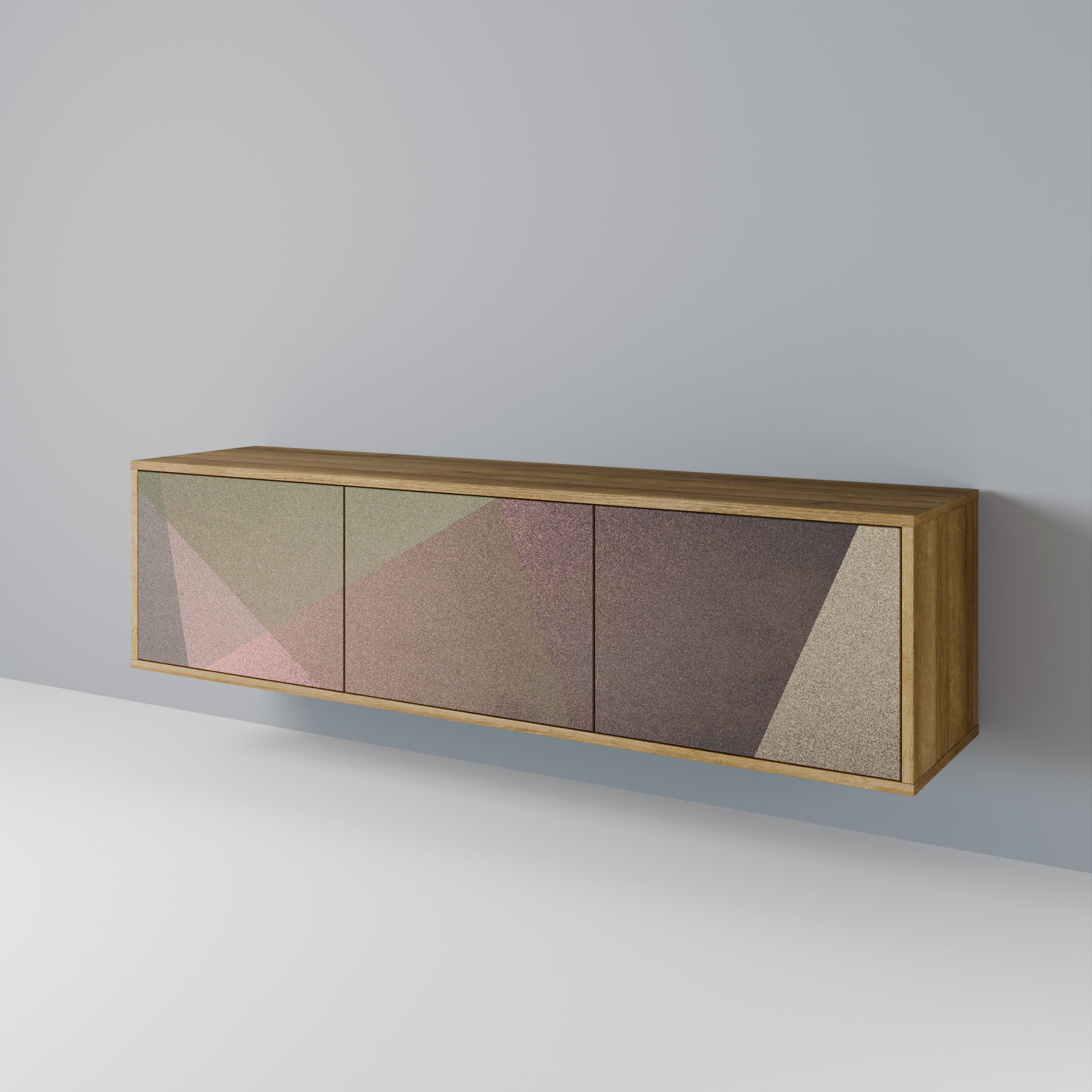 BEIGE GEOMETRY TV-bänk med 3 dörrar