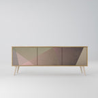 BEIGE GEOMETRY Mueble de TV de 3 Puertas