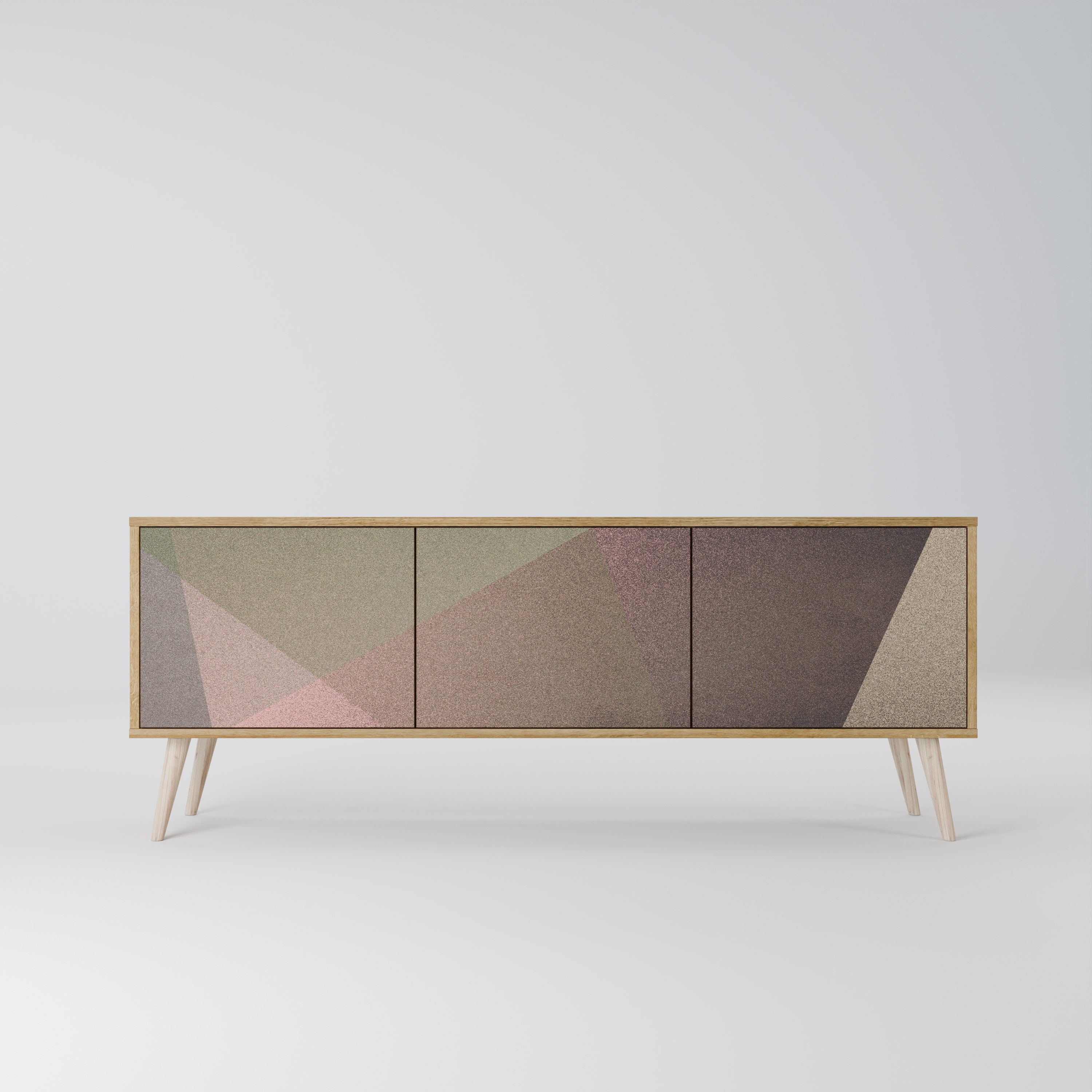 BEIGE GEOMETRY TV-bänk med 3 dörrar