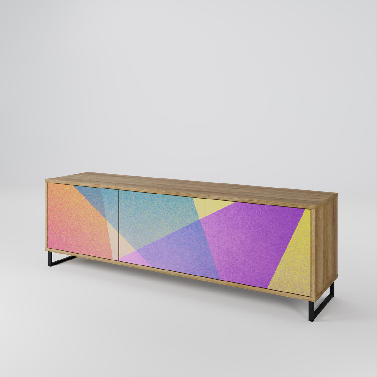 BRIGHT GEOMETRY Třídveřový TV stolek