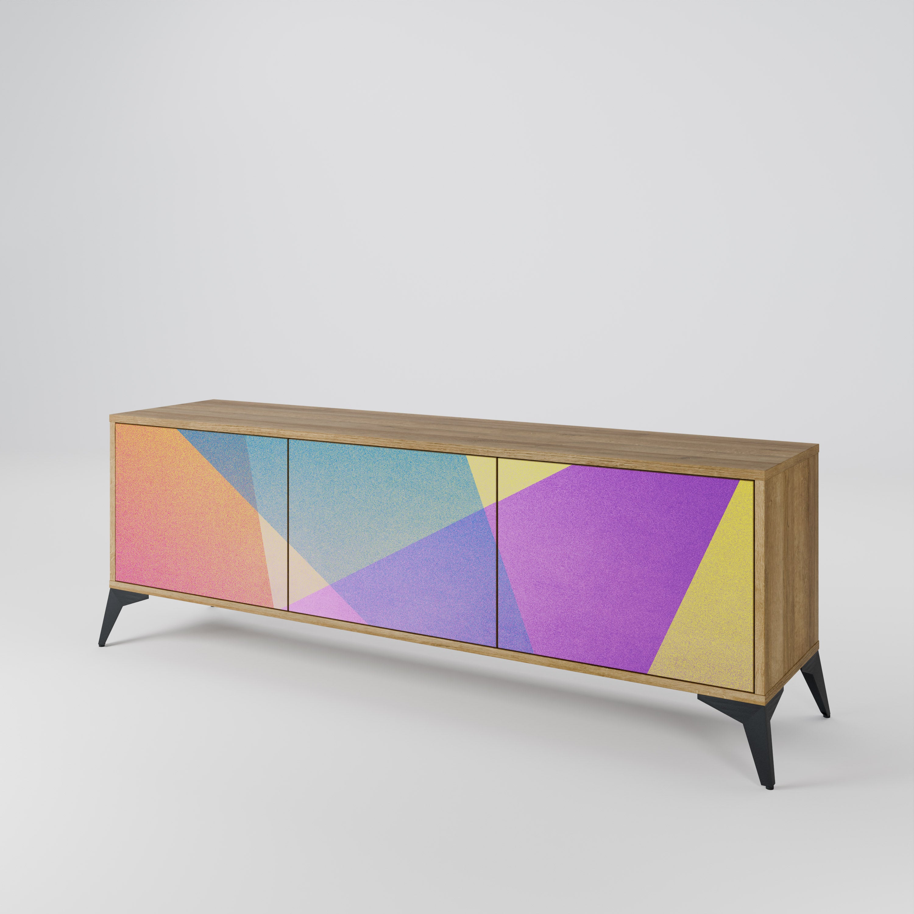 BRIGHT GEOMETRY TV-bänk med 3 dörrar