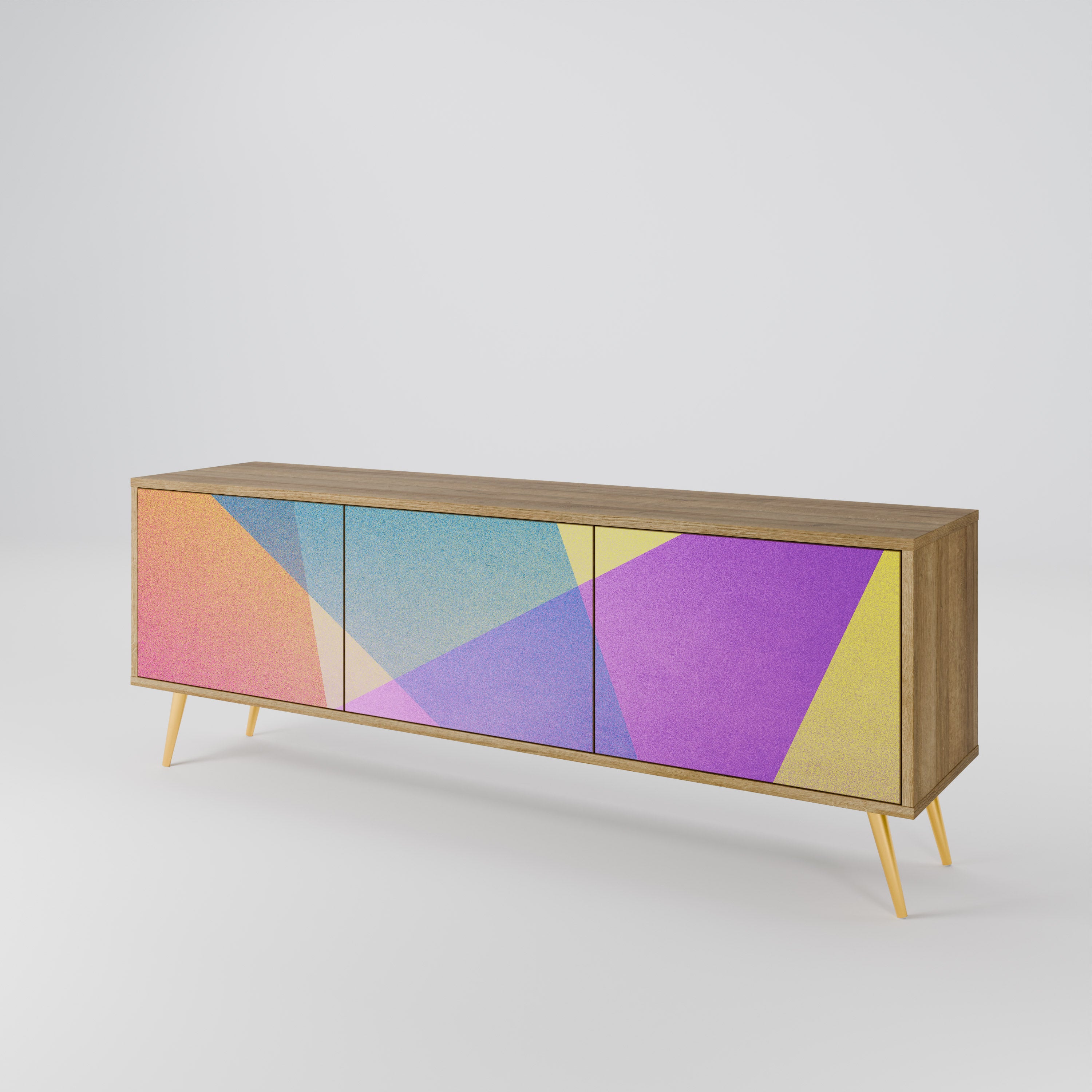 BRIGHT GEOMETRY TV-bänk med 3 dörrar