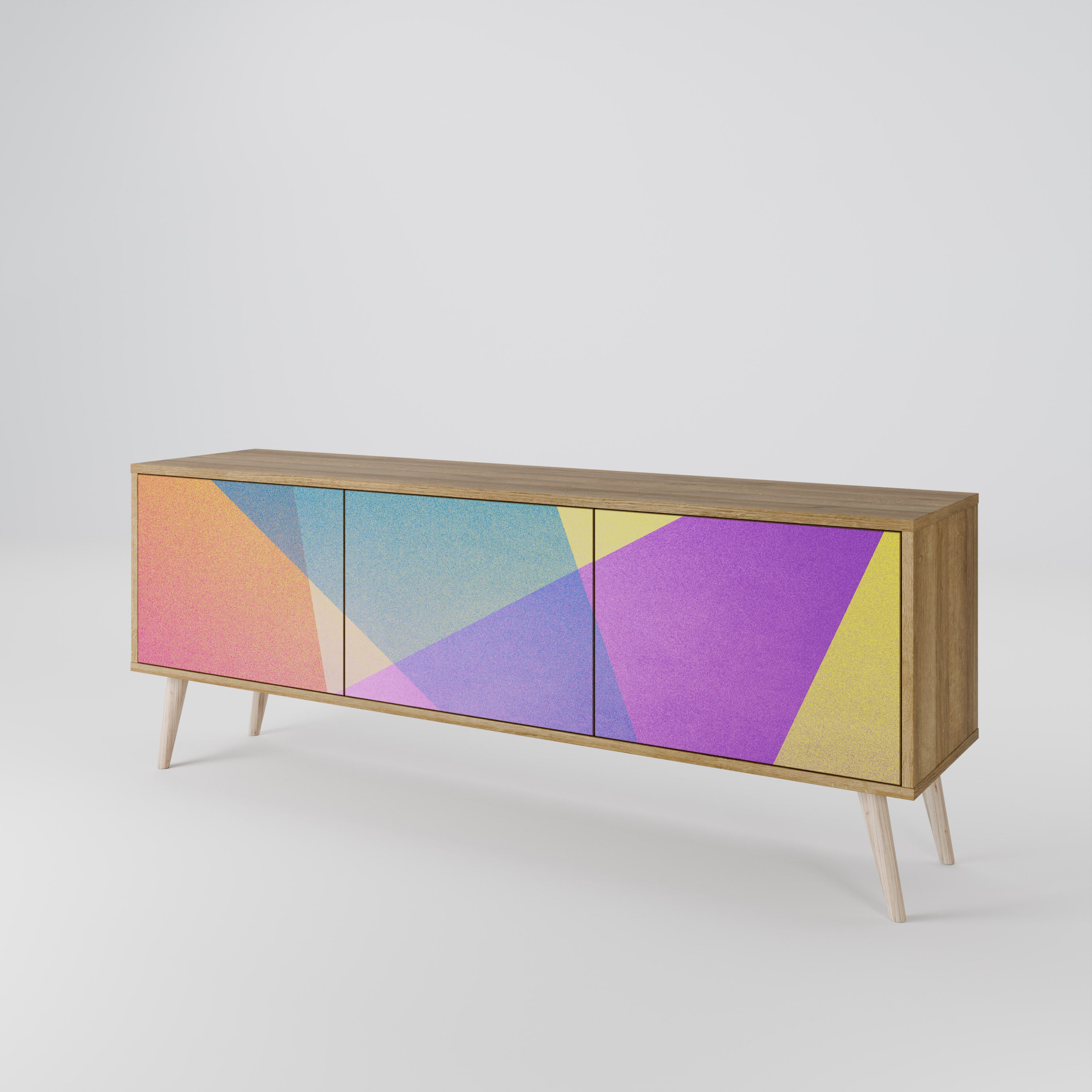 BRIGHT GEOMETRY TV-bänk med 3 dörrar