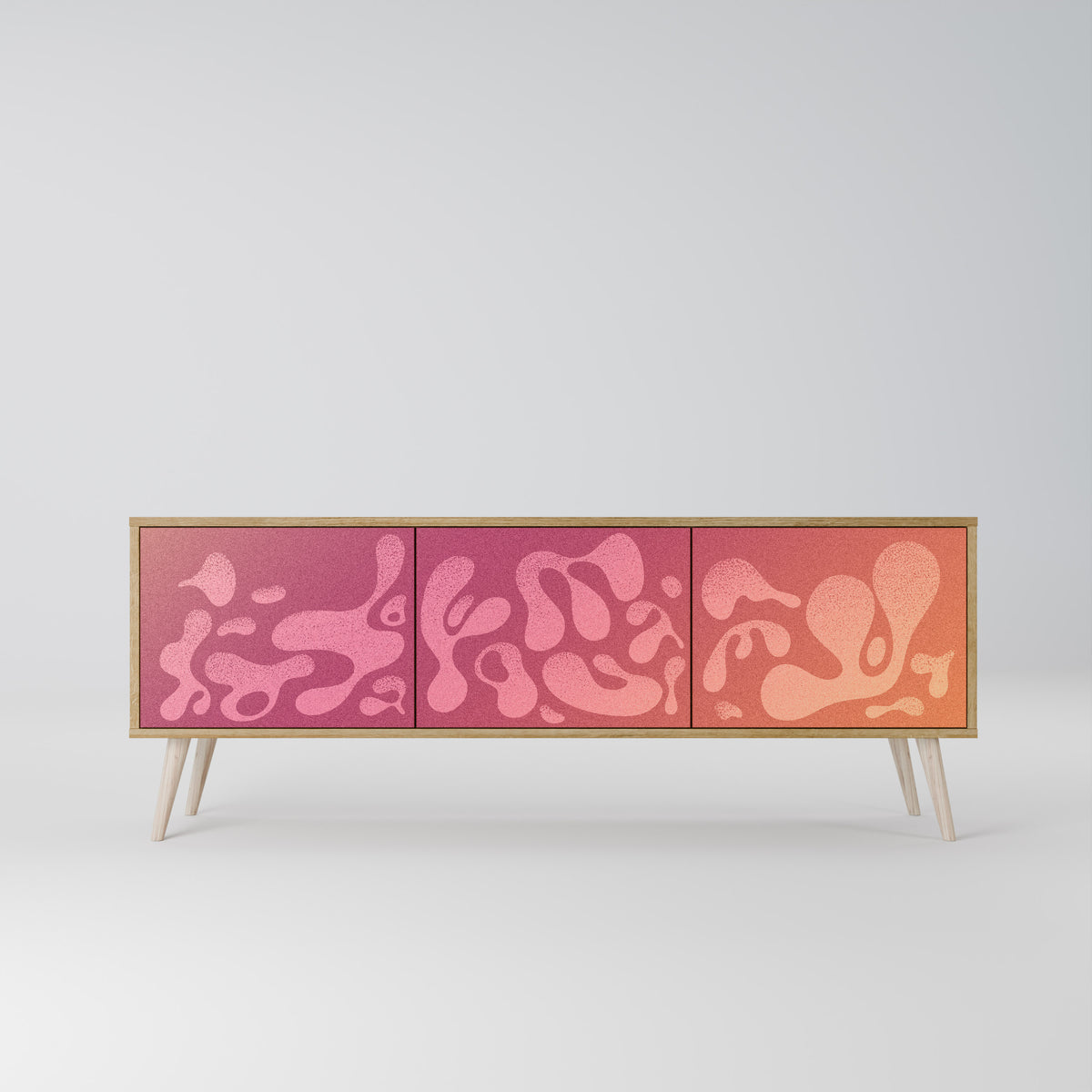 IRREGULAR PINK Třídveřový TV stolek