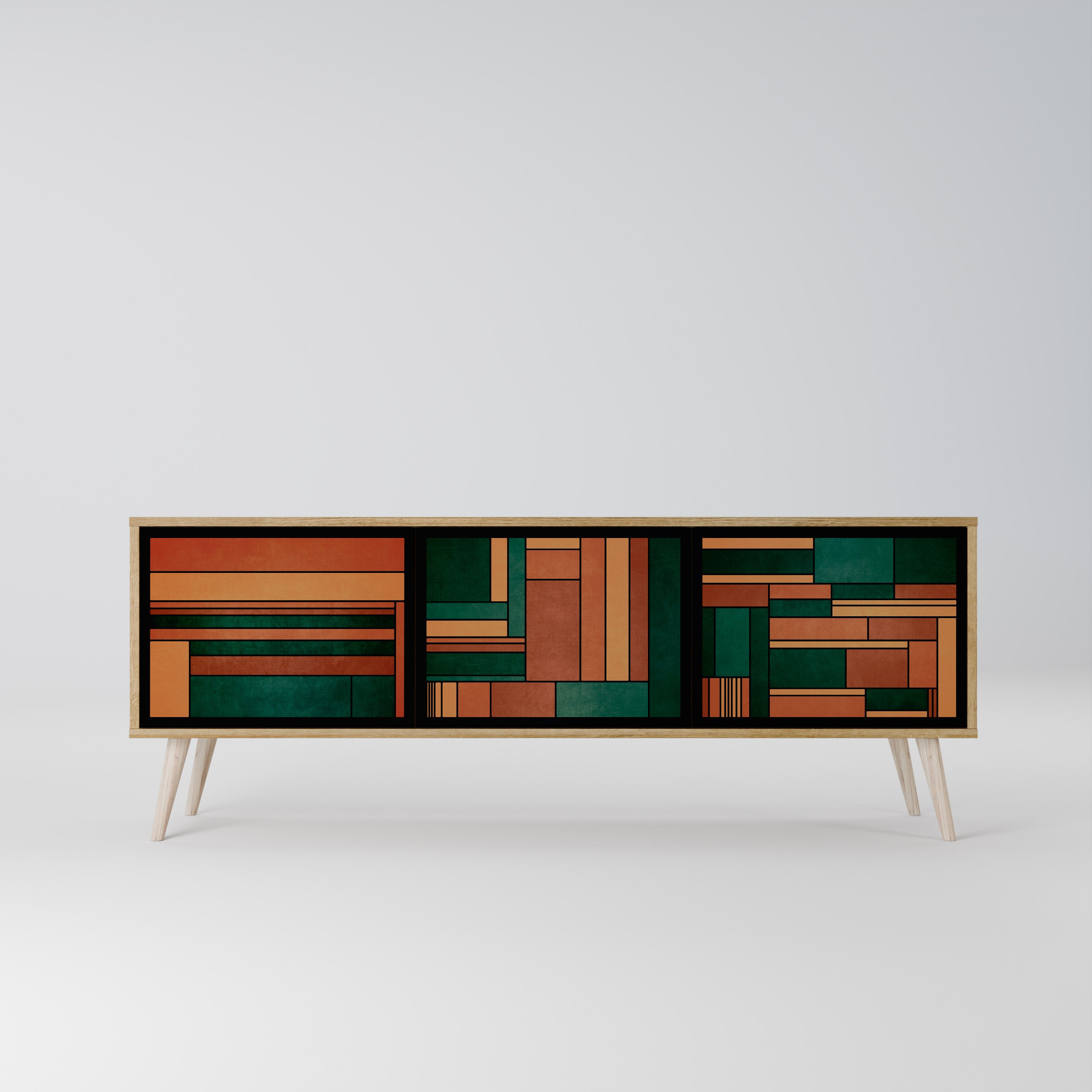 EARTHY FIGURES TV-bänk med 3 dörrar