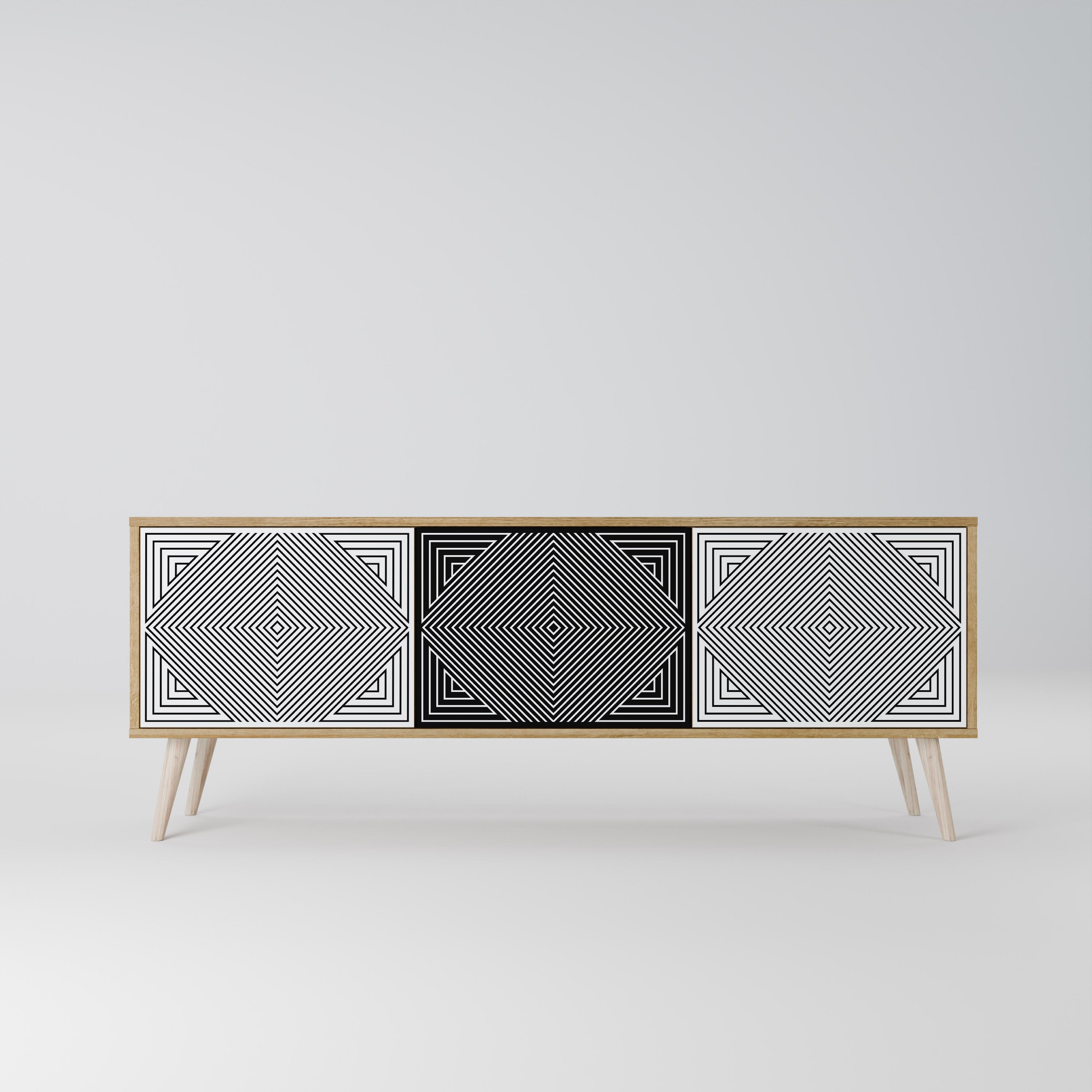 POLYGON ILLUSION TV-bänk med 3 dörrar