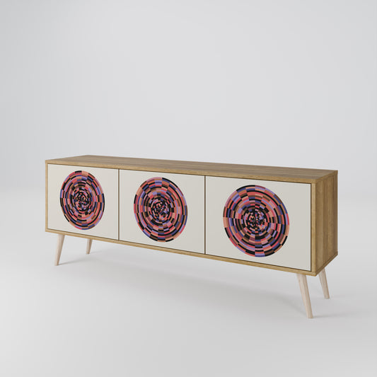 BROWN CIRCLES 3-Door TV Cabinet