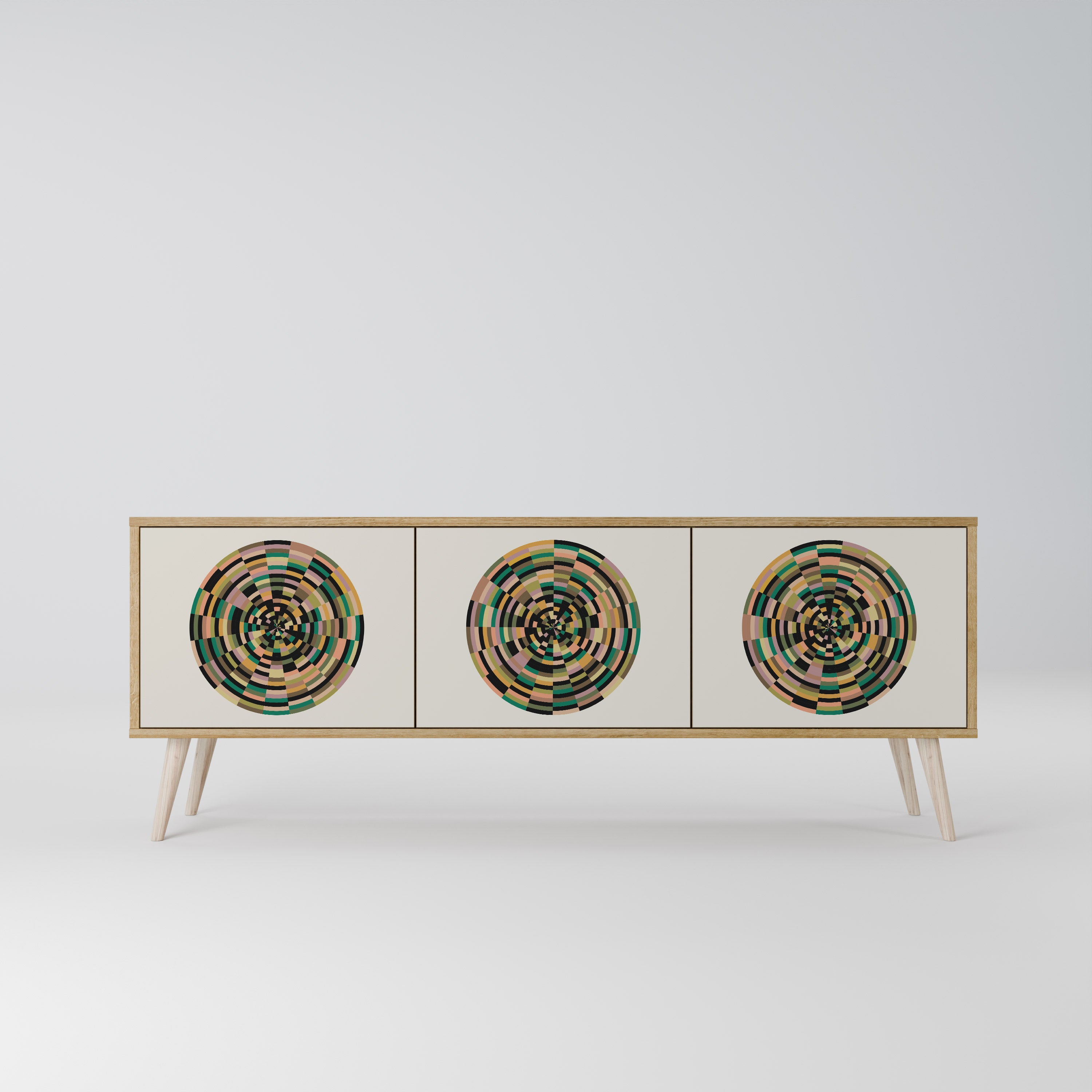 GREEN CIRCLES TV-bänk med 3 dörrar
