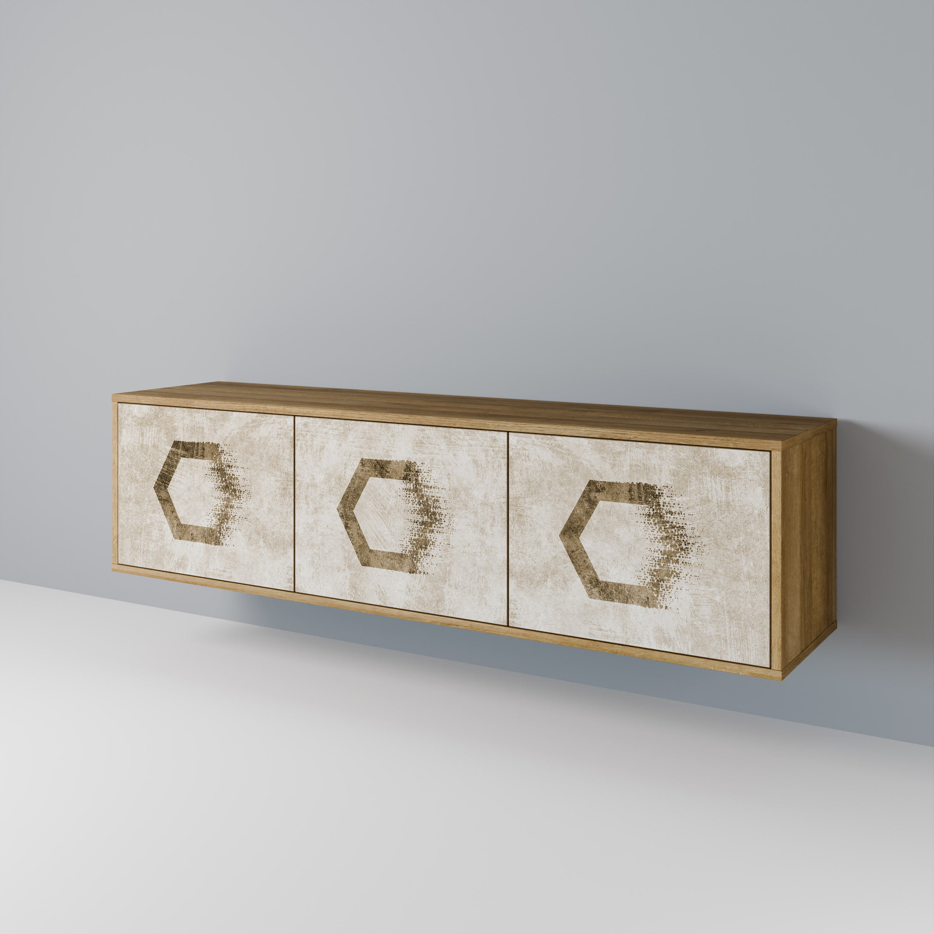 HEXAGONAL SHAPES Móvel de TV de 3 Portas
