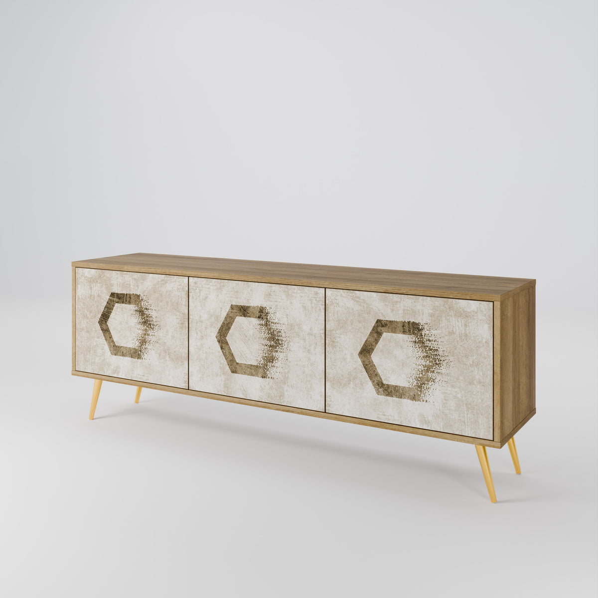 HEXAGONAL SHAPES 3-türiges TV-Lowboard