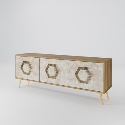 HEXAGONAL SHAPES Mueble de TV de 3 Puertas