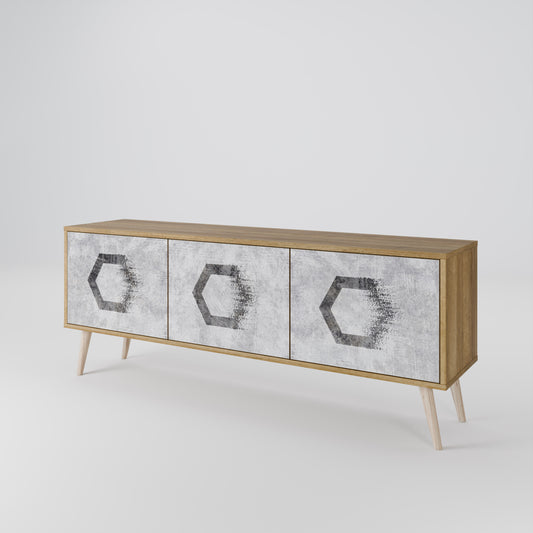HEXAGONAL FIGURES 3-Door TV Cabinet