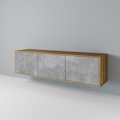 CONCRETE ZIG ZAG 3-Door TV Cabinet