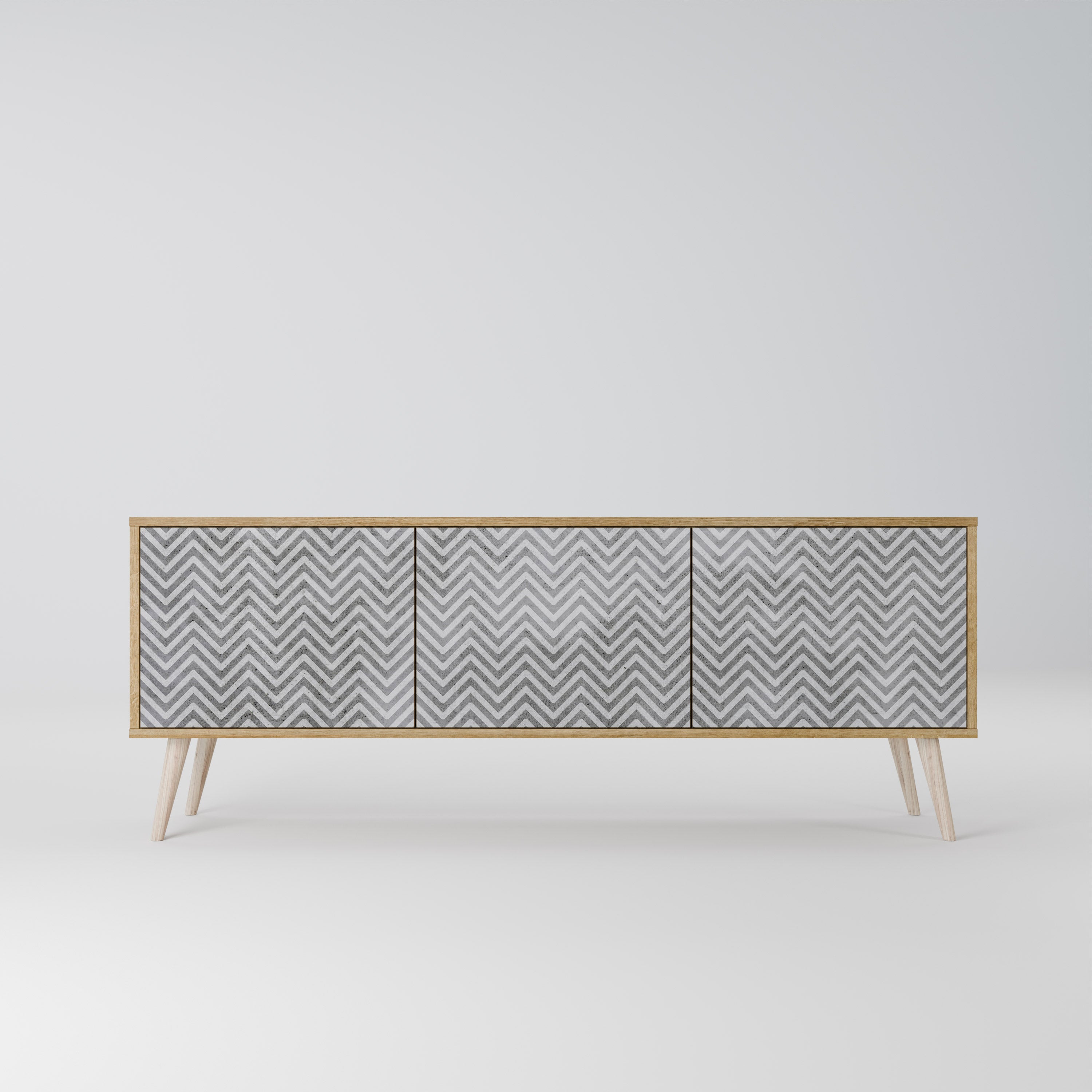 CONCRETE ZIG ZAG Móvel de TV de 3 Portas