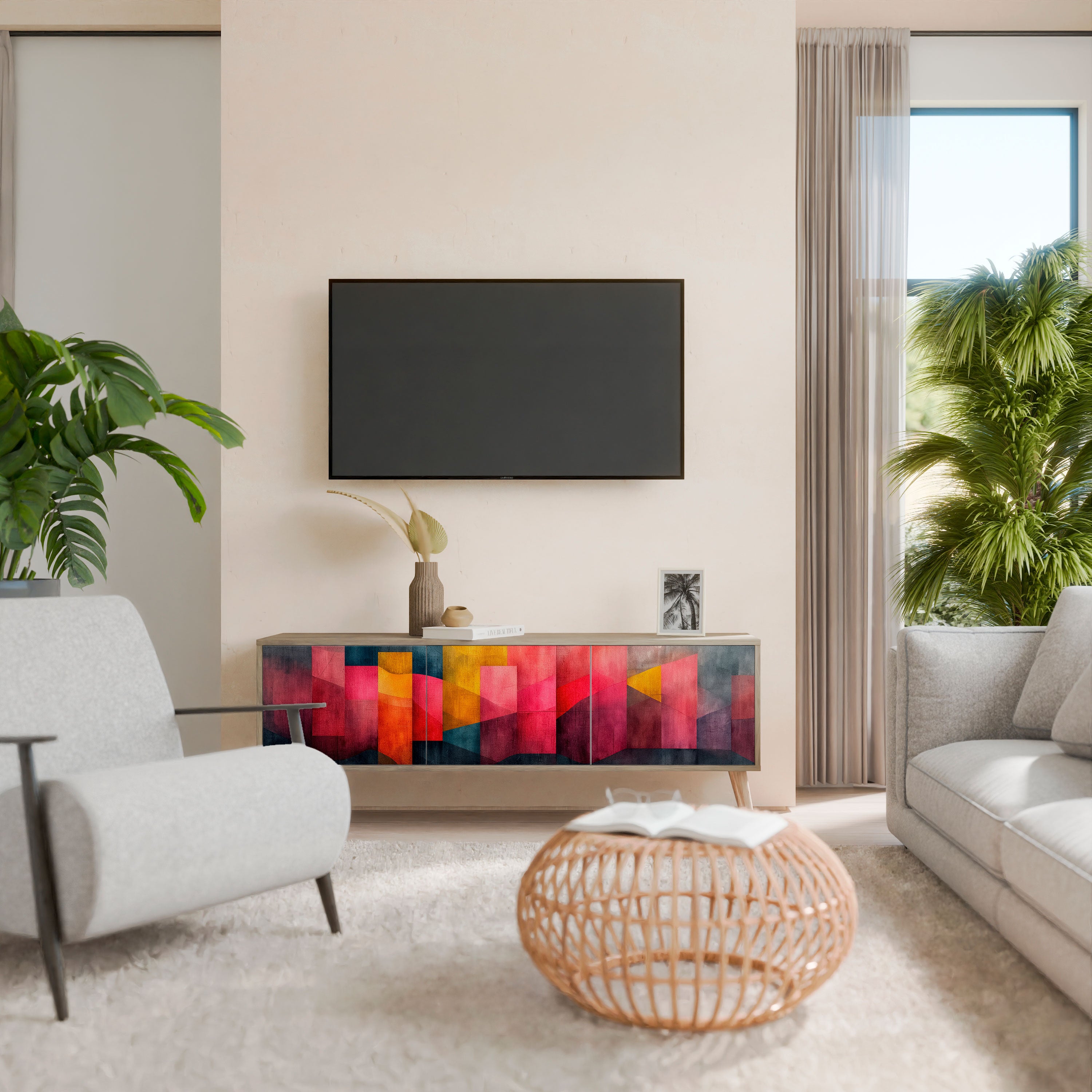 COLORFUL SOUNDS 3-Door TV Cabinet