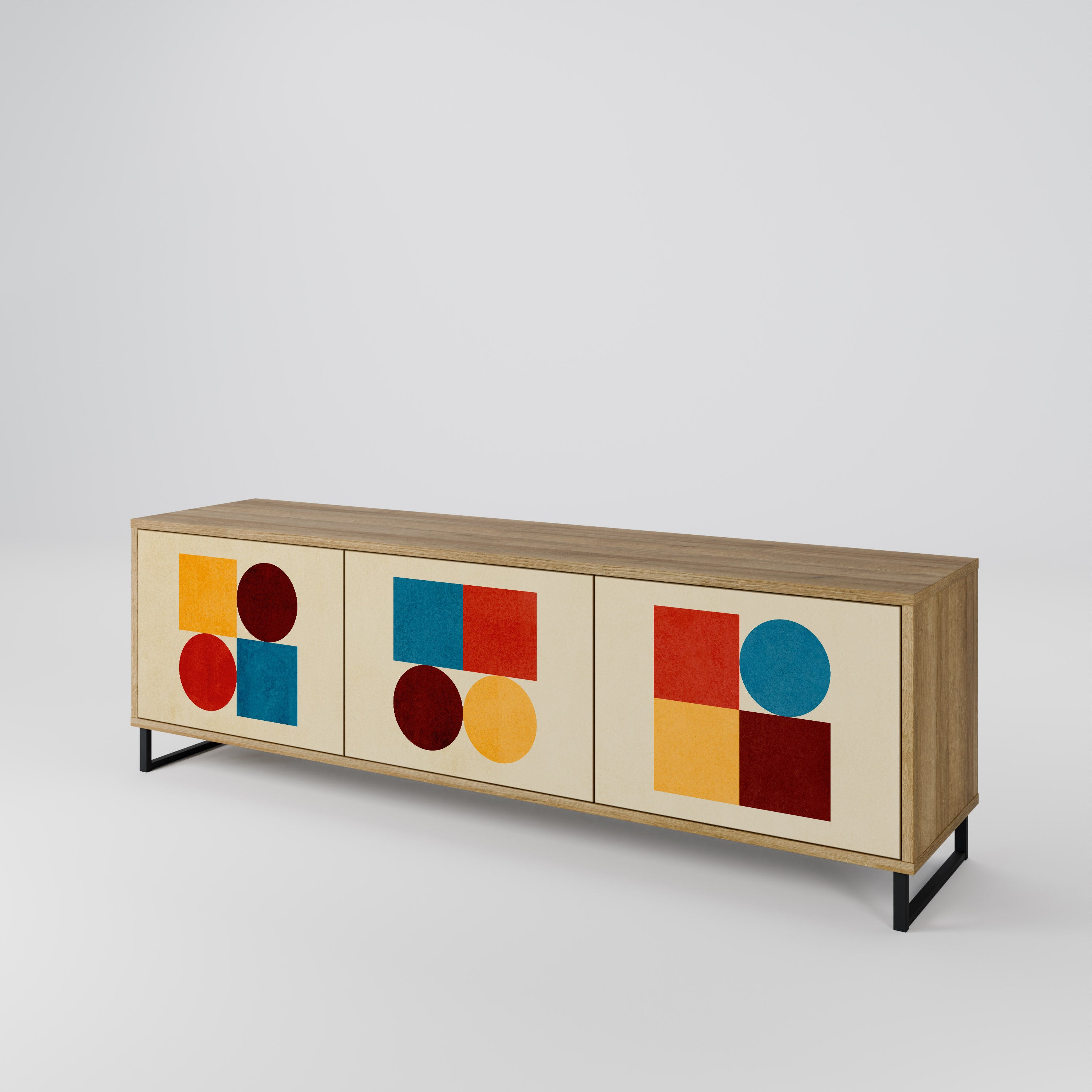 GEOMETRIC PUZZLE Mueble de TV de 3 Puertas