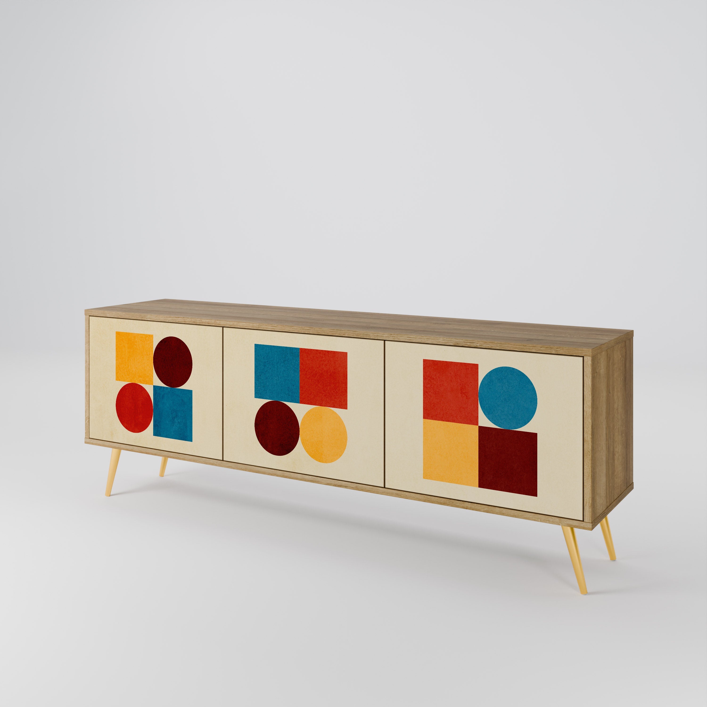 GEOMETRIC PUZZLE Mueble de TV de 3 Puertas