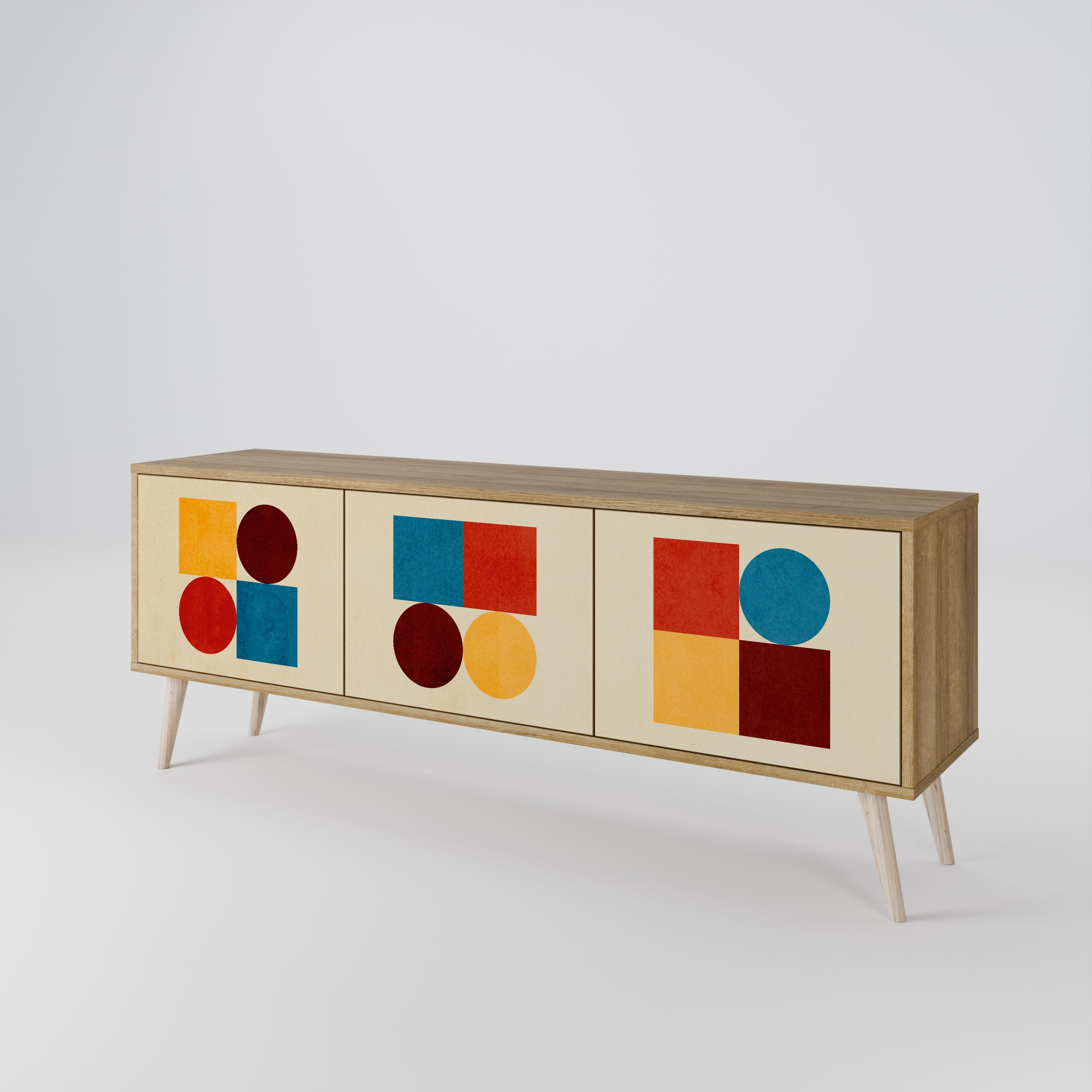 GEOMETRIC PUZZLE Mueble de TV de 3 Puertas