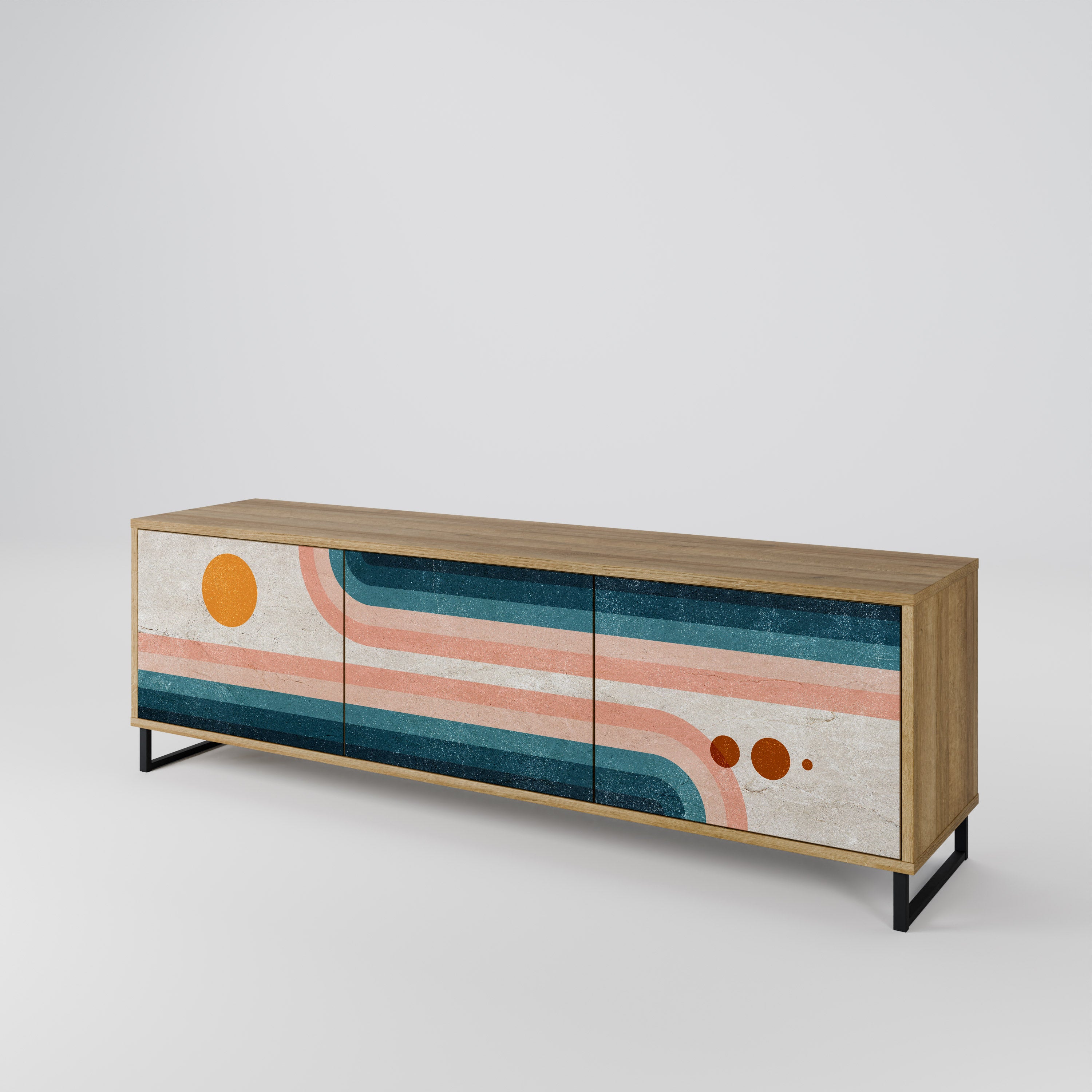 TWO HALVES Mueble de TV de 3 Puertas