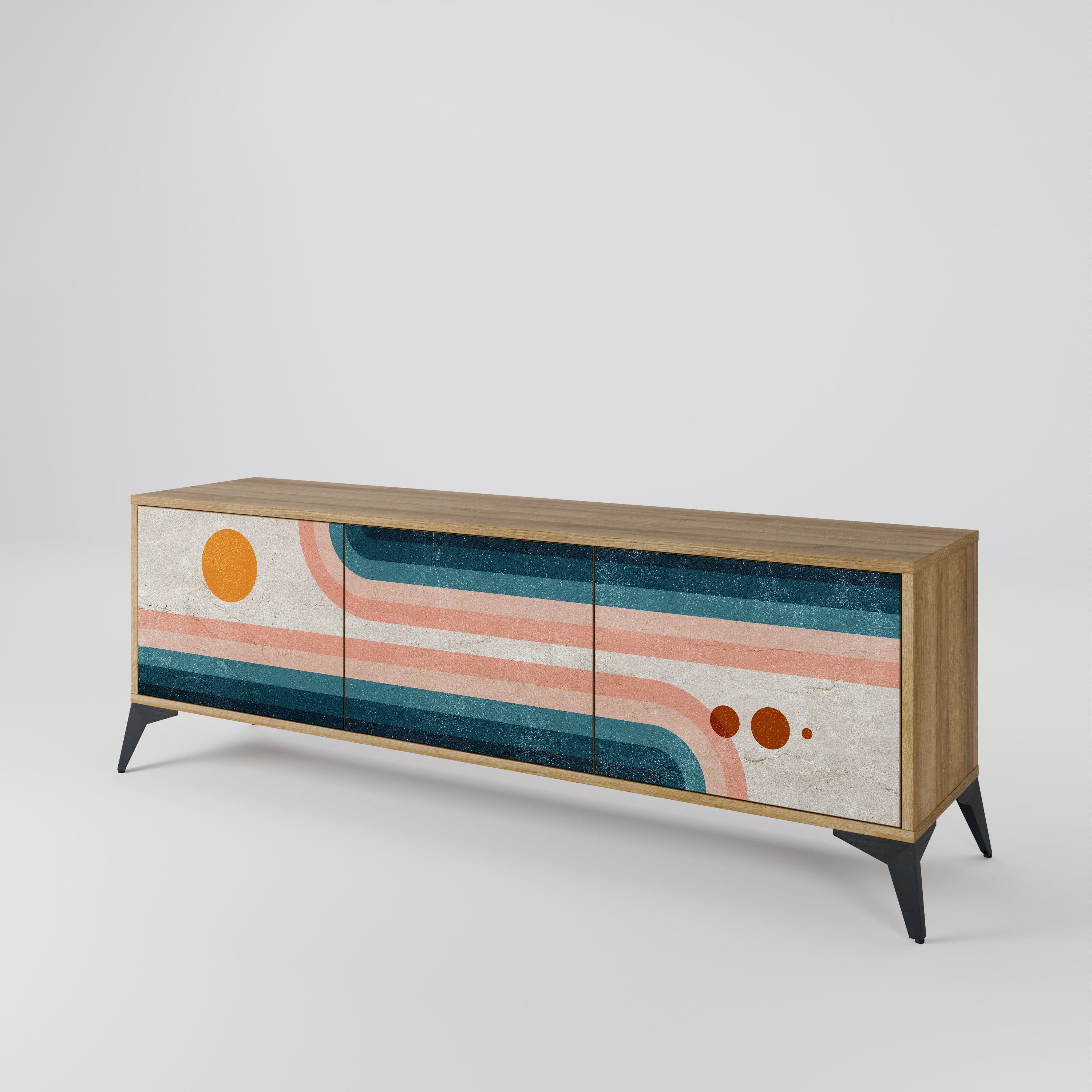 TWO HALVES Mueble de TV de 3 Puertas