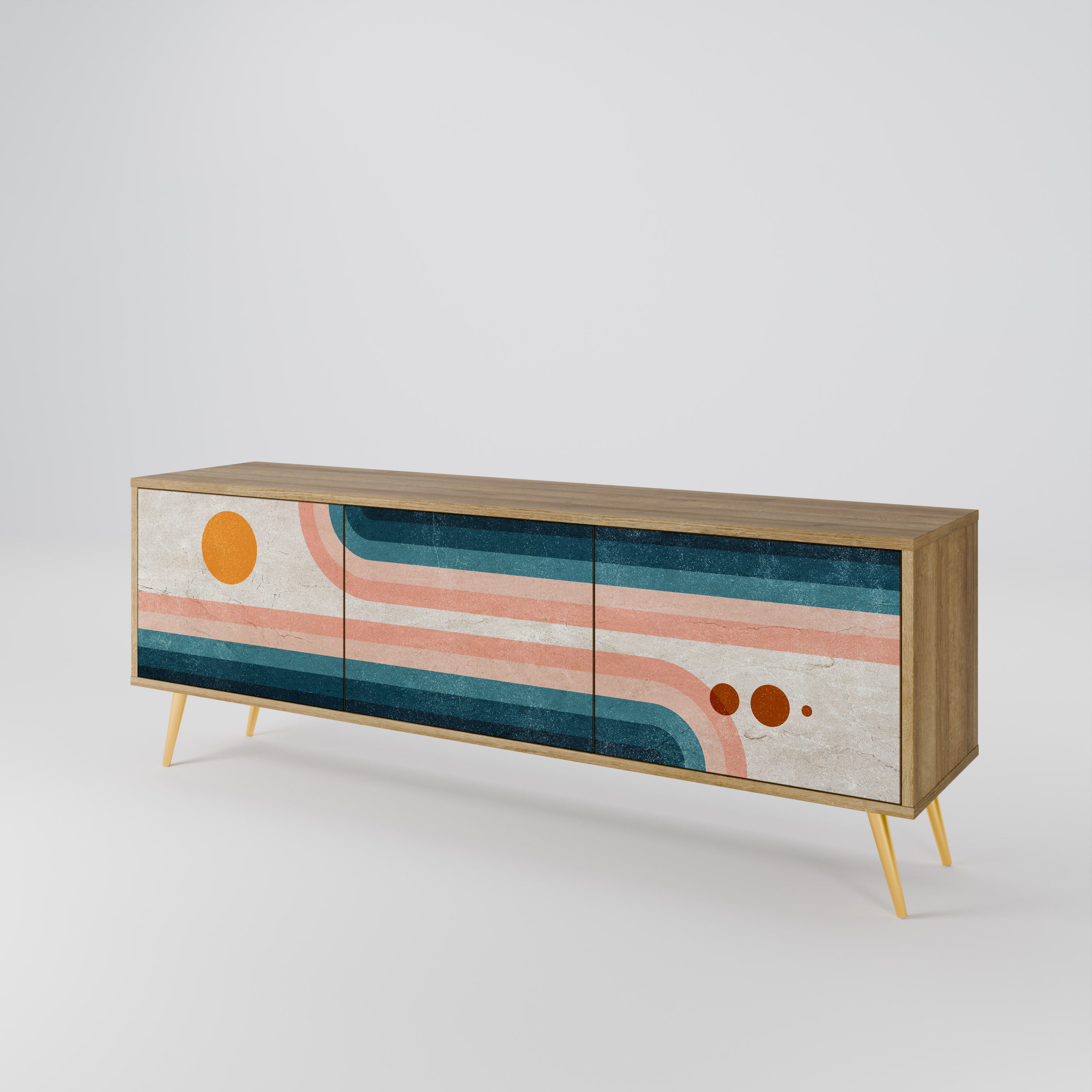 TWO HALVES Mueble de TV de 3 Puertas