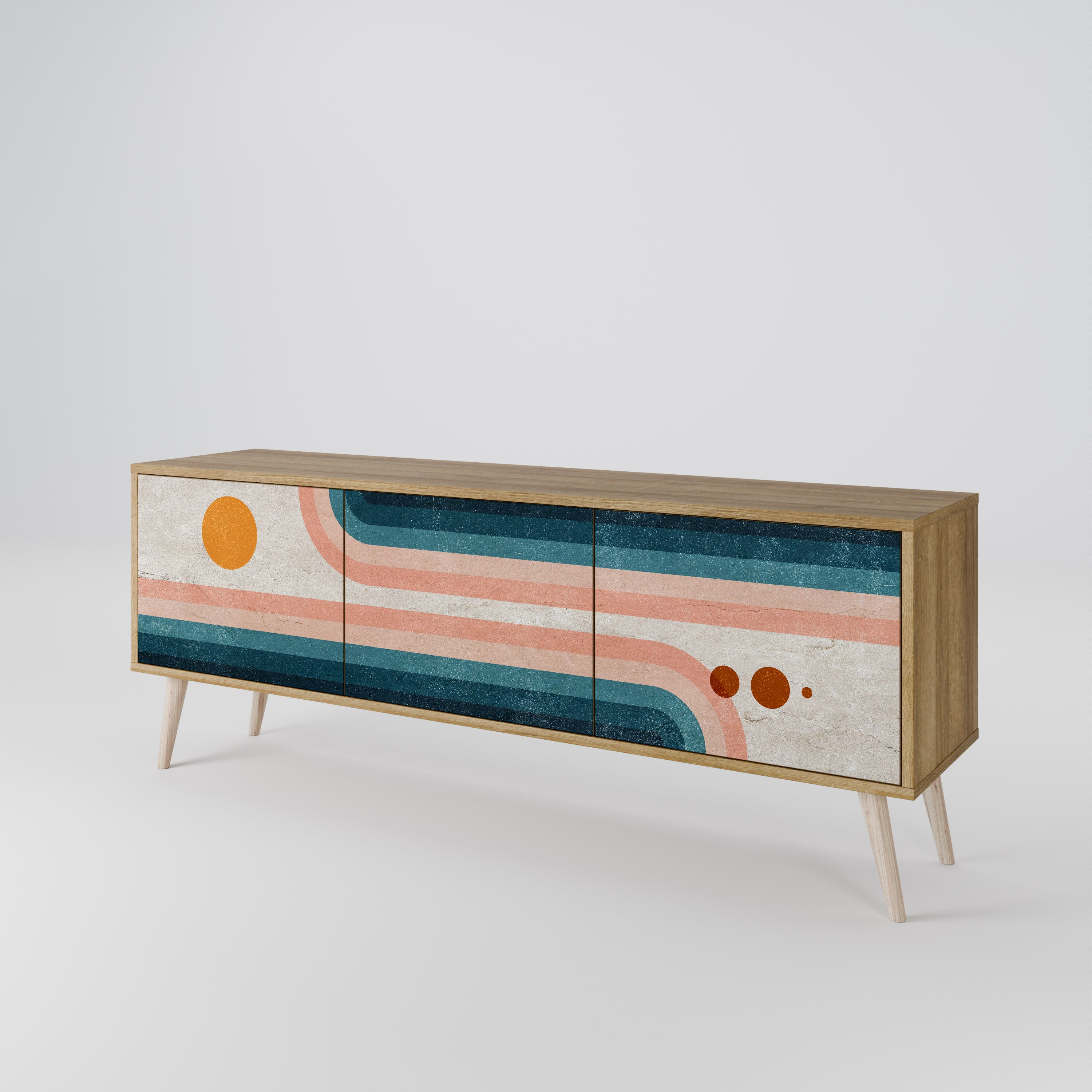 TWO HALVES Mueble de TV de 3 Puertas