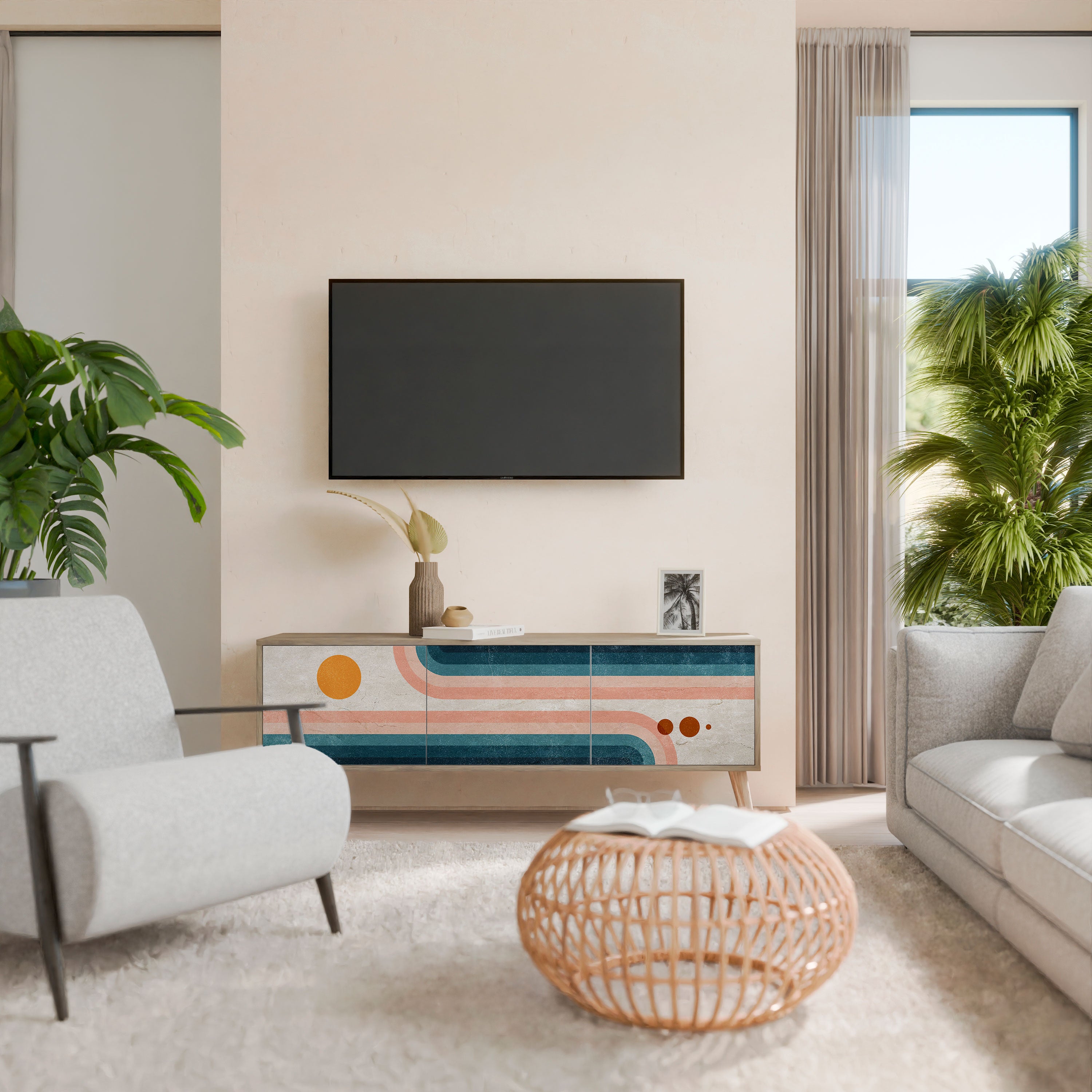 TWO HALVES Mueble de TV de 3 Puertas