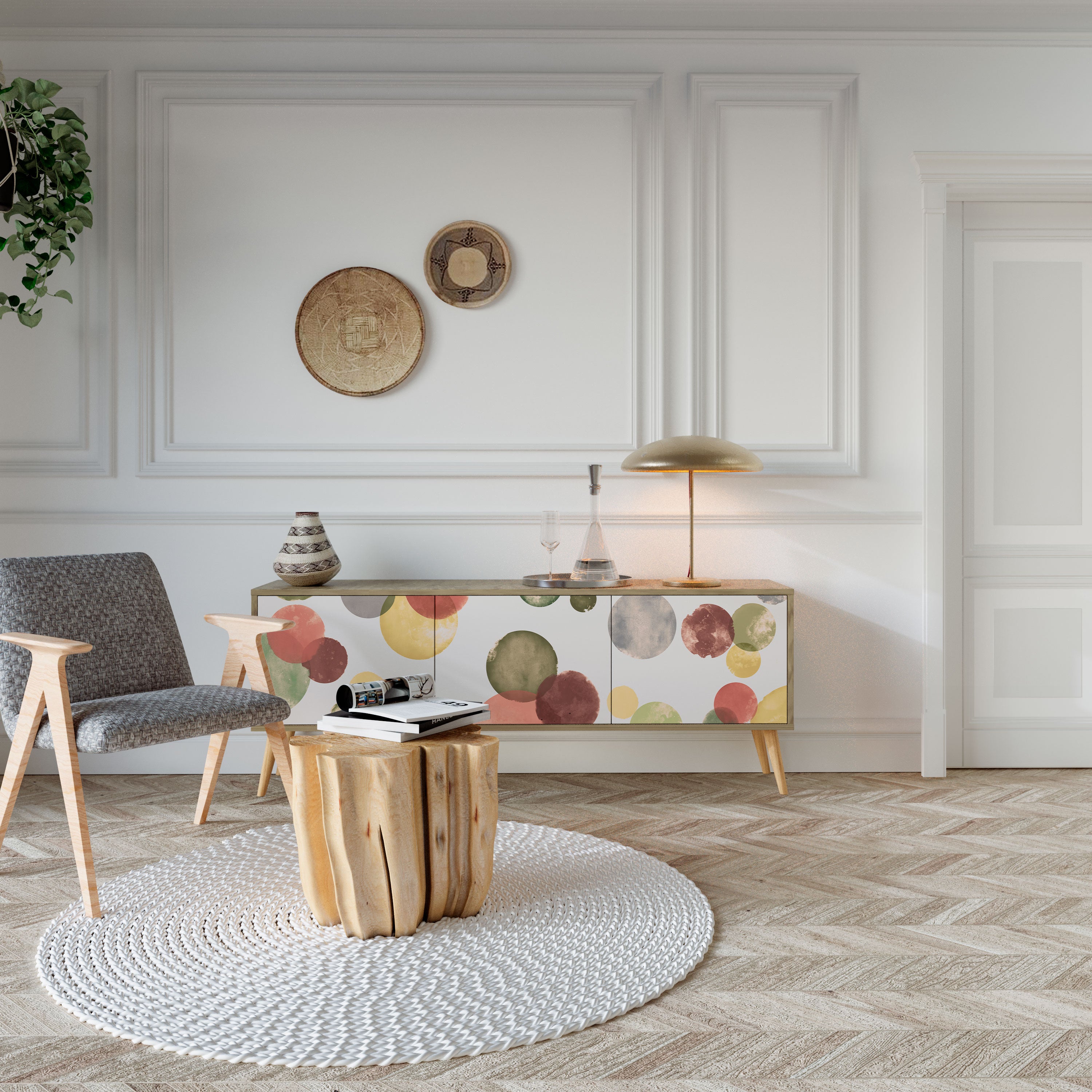 FLEETING HAPPINESS Mueble de TV de 3 Puertas