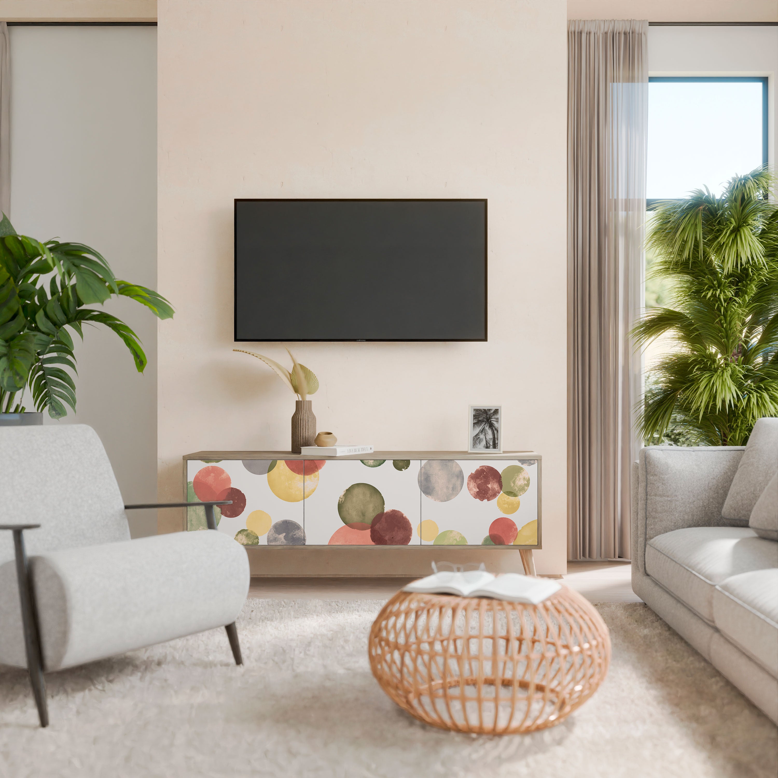 FLEETING HAPPINESS Mueble de TV de 3 Puertas