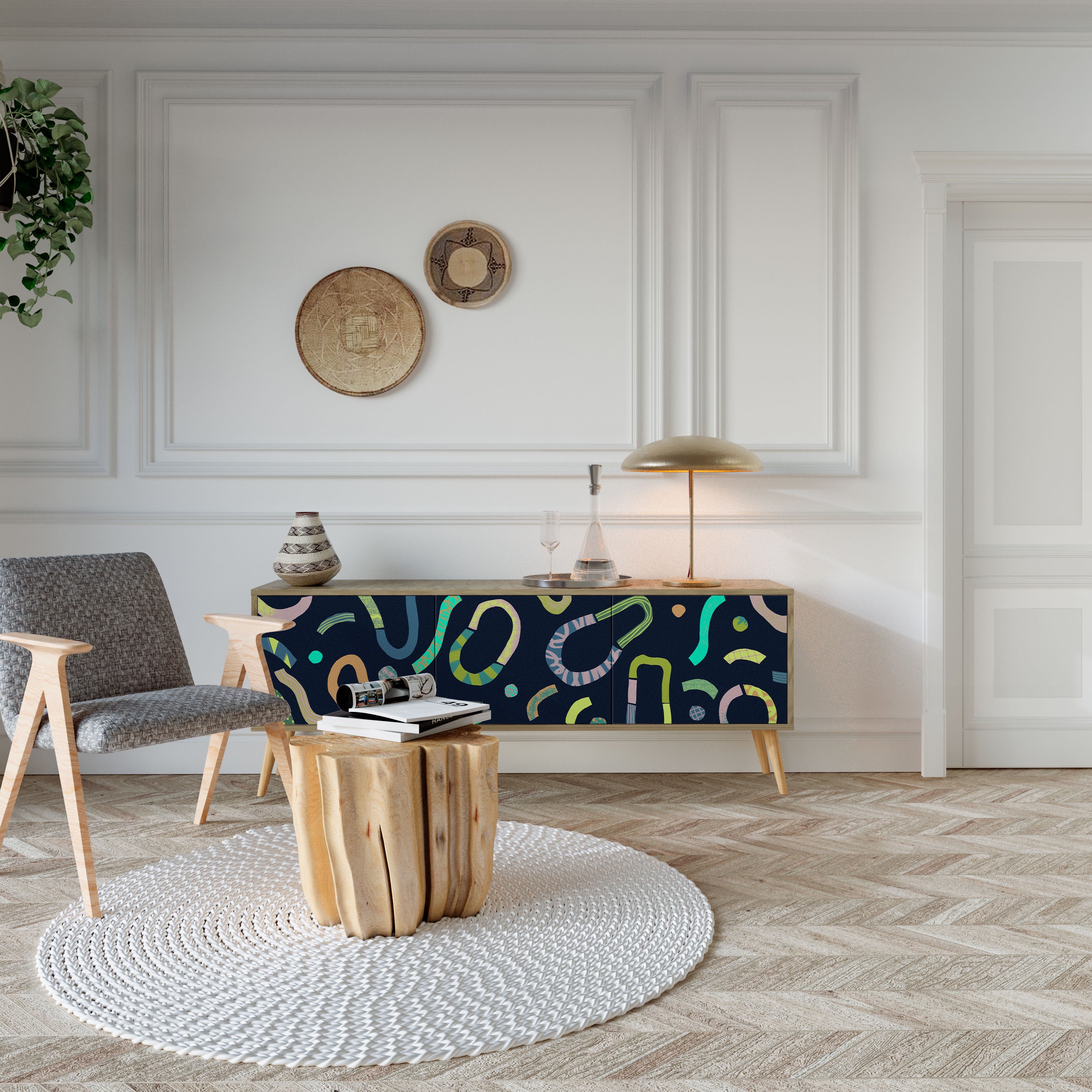 CONTRAST DANCE Mueble de TV de 3 Puertas