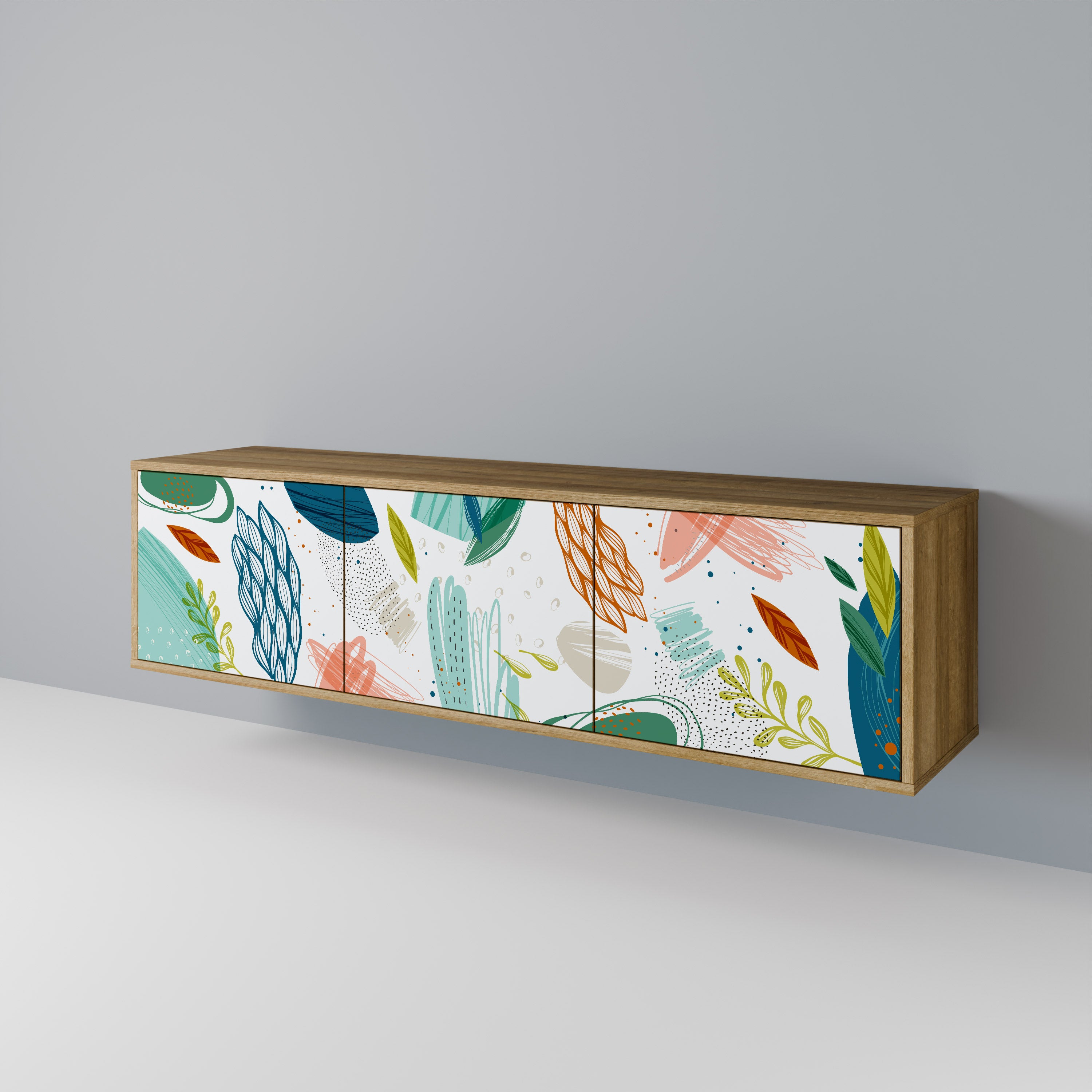 BOTANICAL HURRICANE Mueble de TV de 3 Puertas