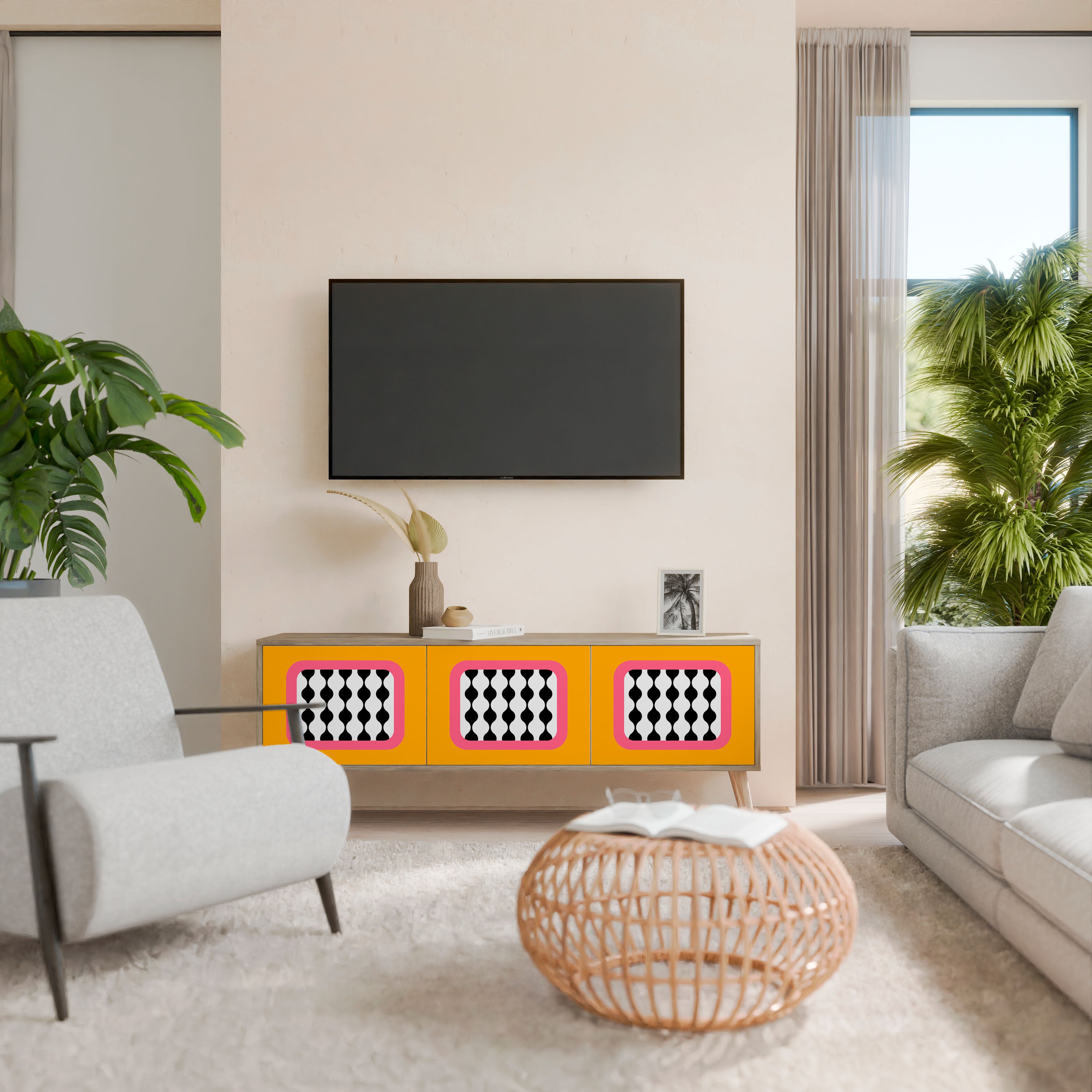TEARS IN HEAVEN Mueble de TV de 3 Puertas