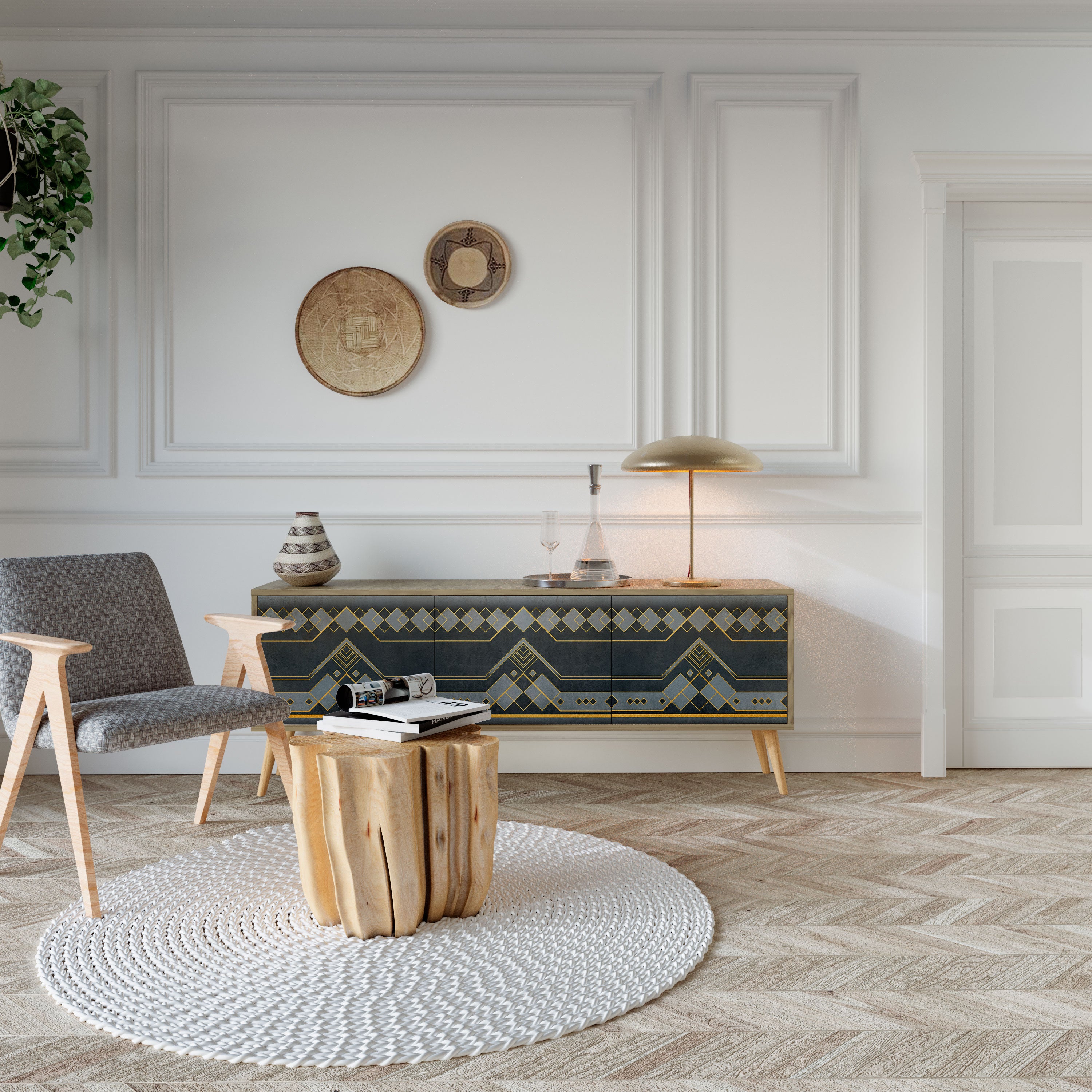 ROYAL ORDINARINESS Mueble de TV de 3 Puertas