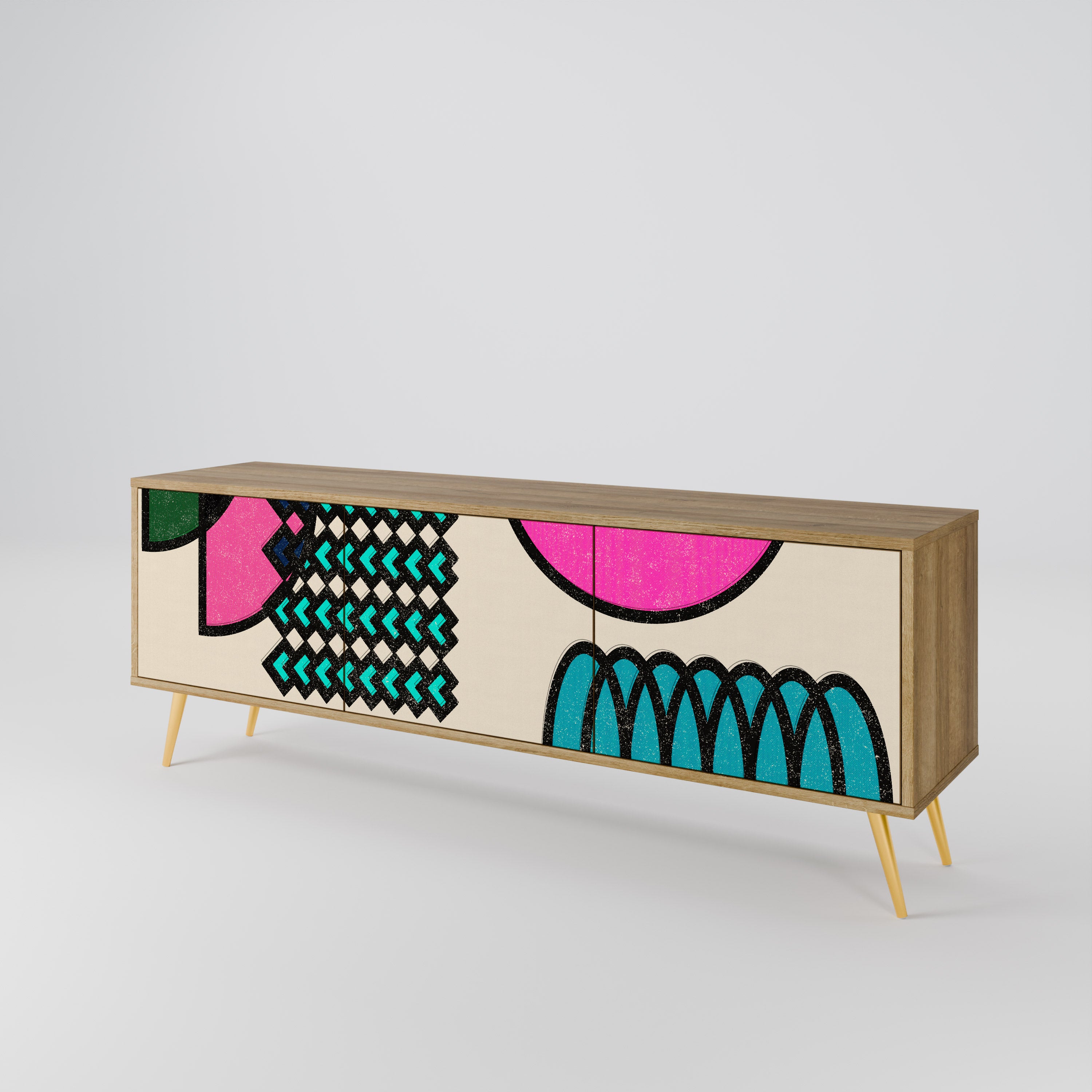 GEOMETRIC RHAPSODY Mueble de TV de 3 Puertas