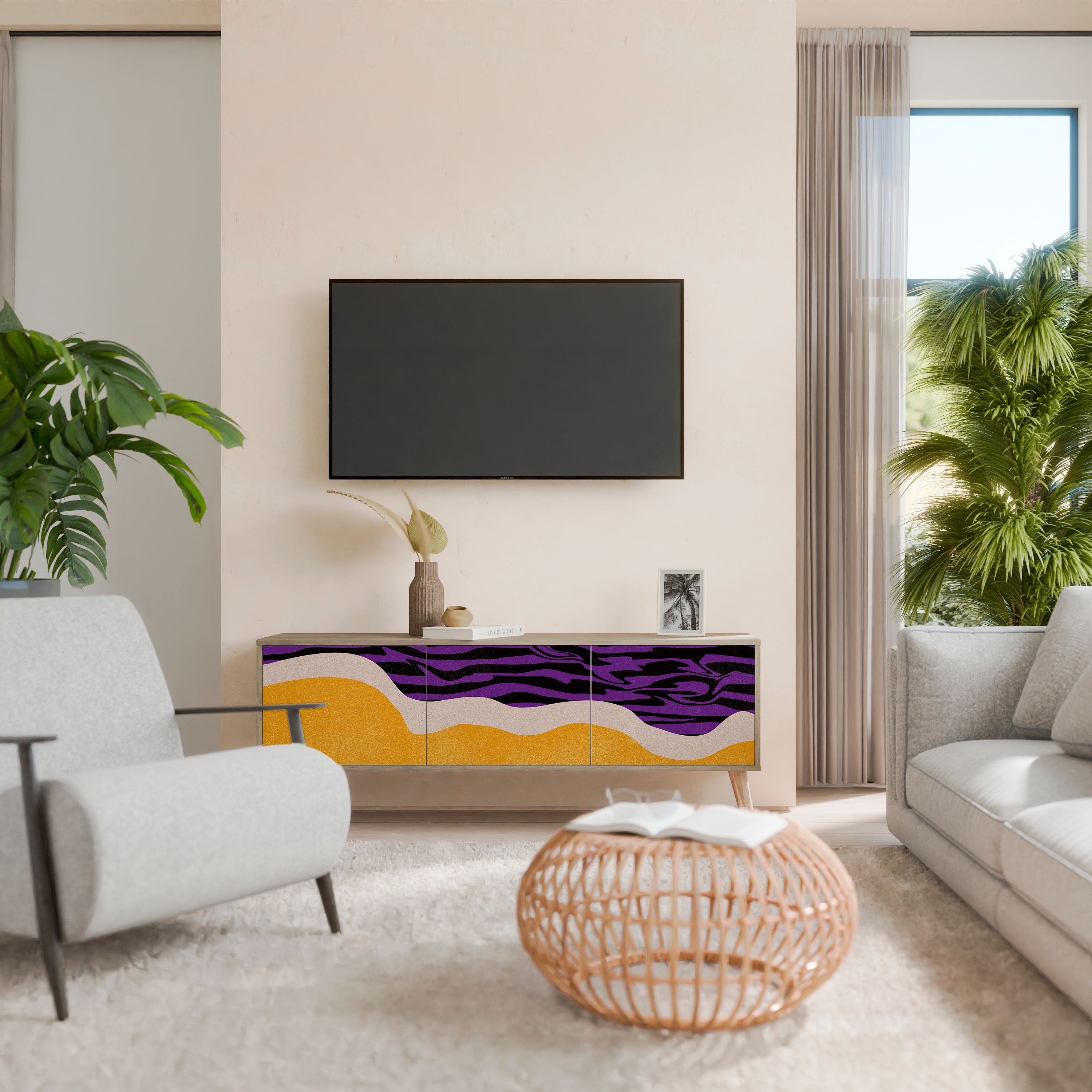 INDEPENDENT BORDER Mueble de TV de 3 Puertas
