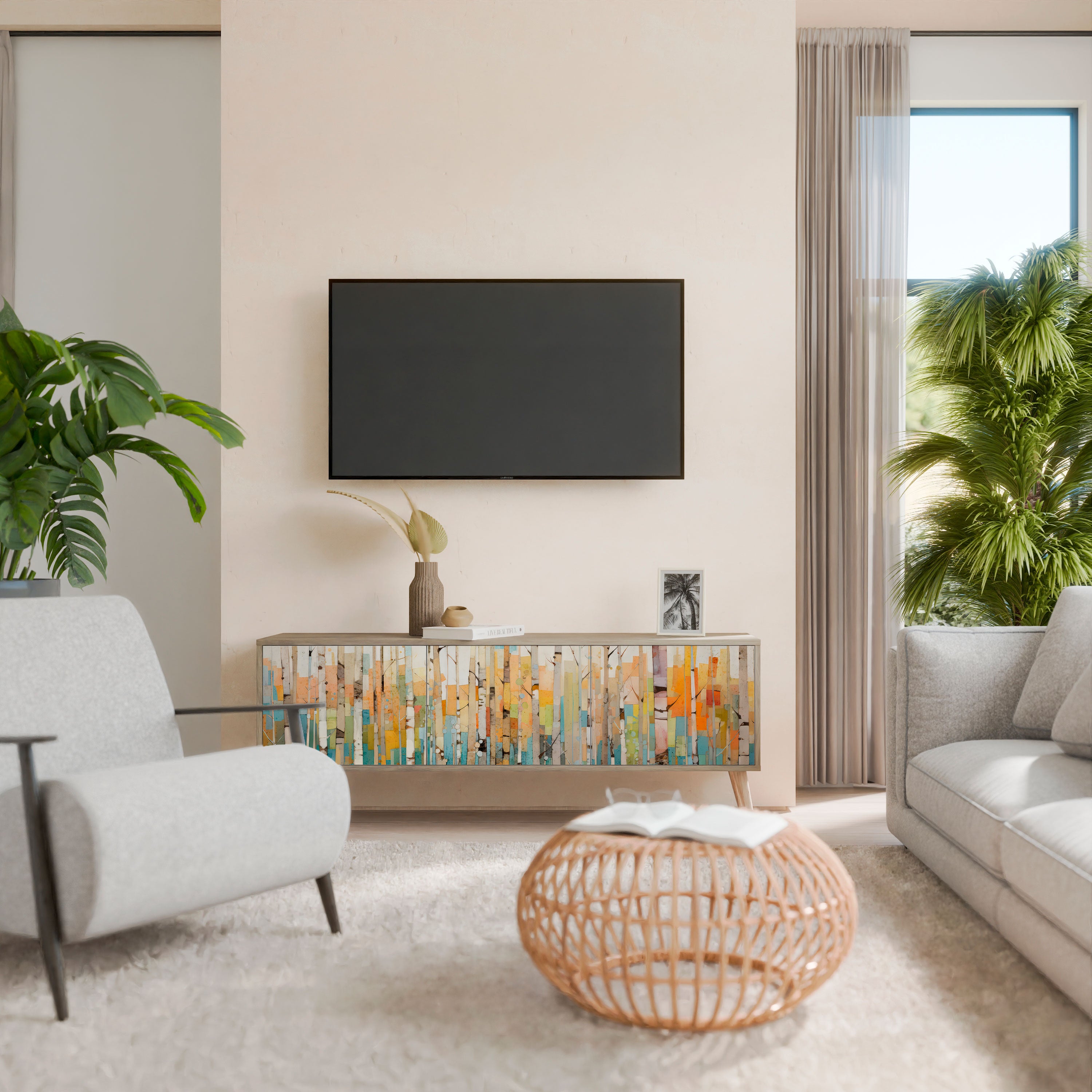 BIRCH KALEIDOSCOPE Mueble de TV de 3 Puertas