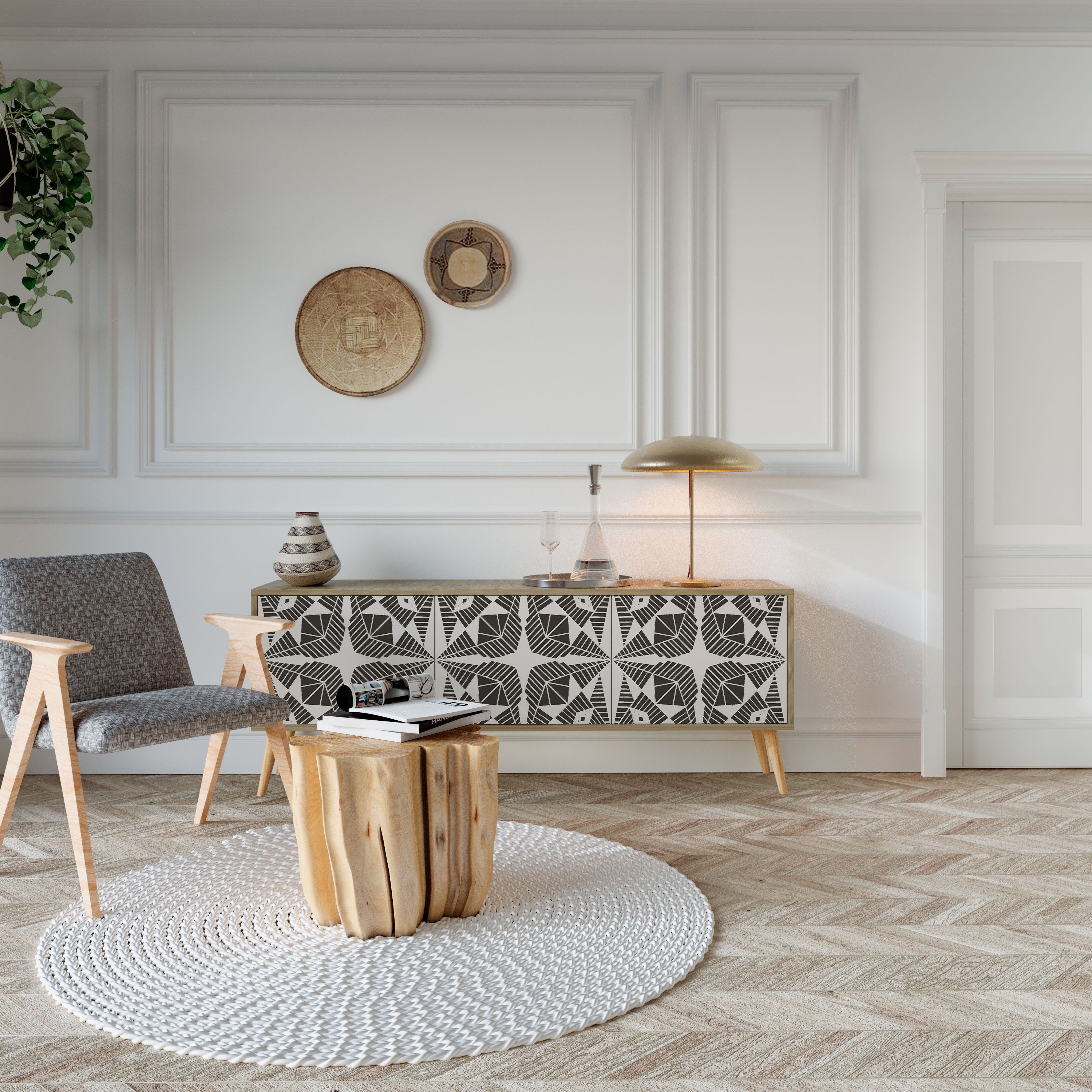 MONOCHROME NEXUS Mueble de TV de 3 Puertas