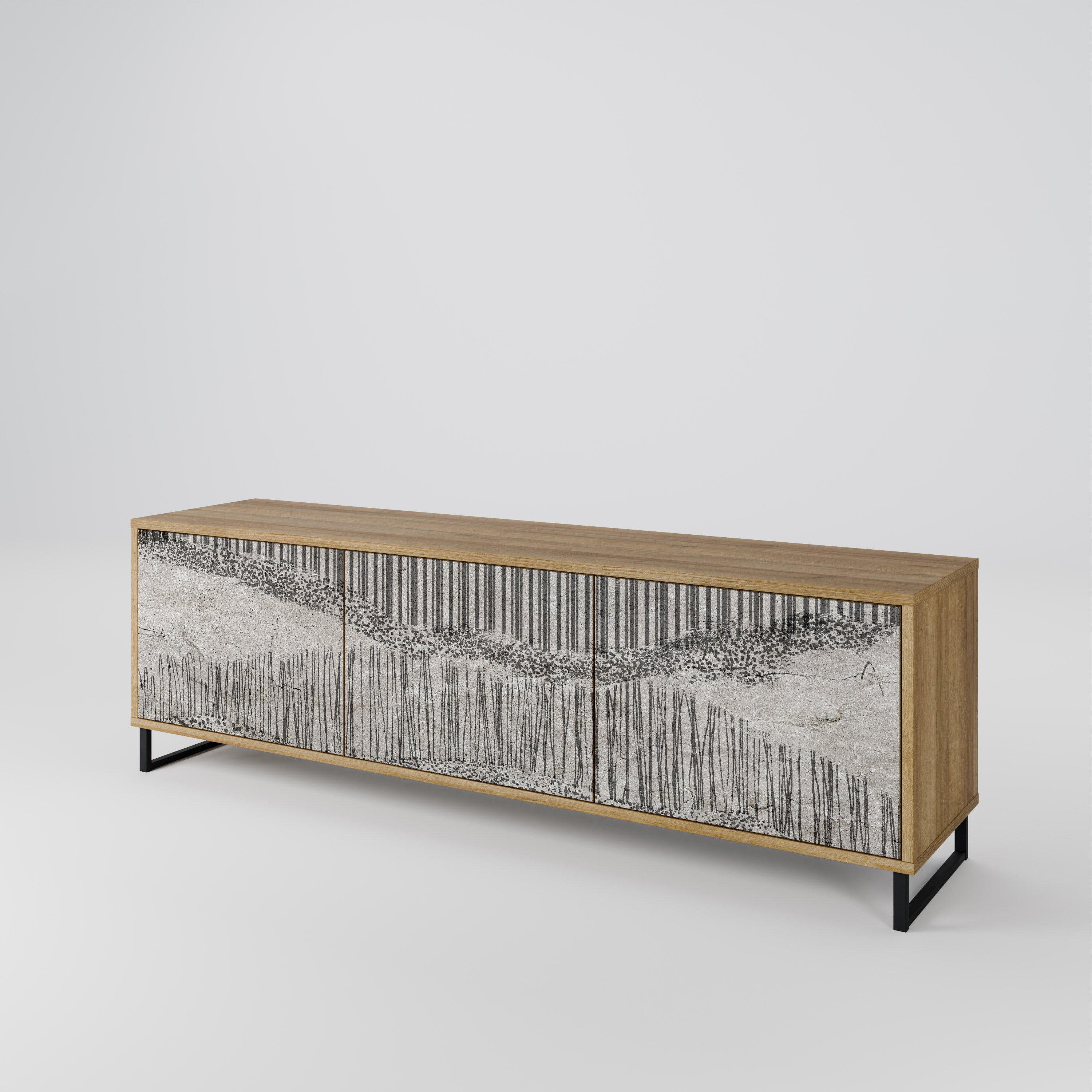 GRAIN LINES Mueble de TV de 3 Puertas