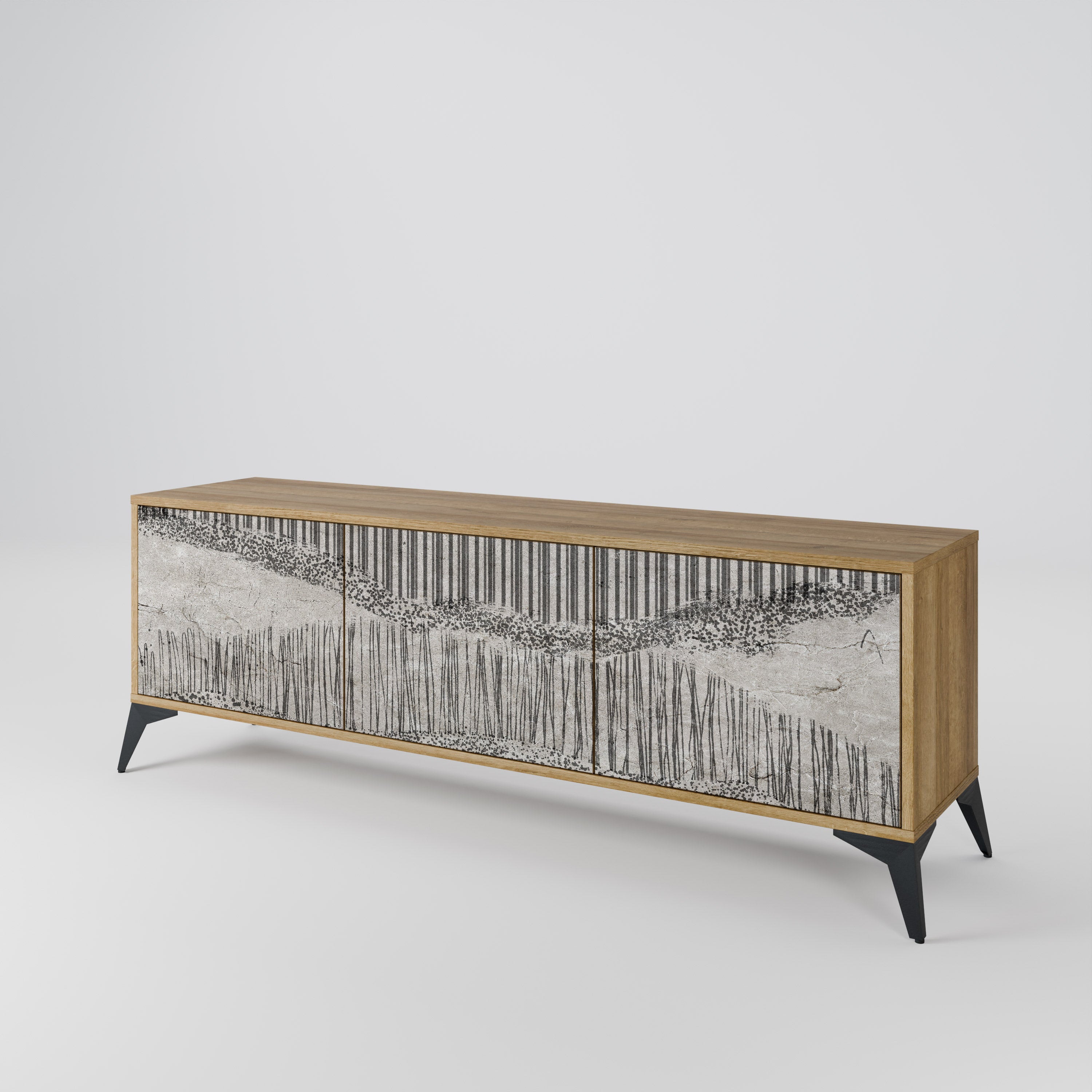 GRAIN LINES Mueble de TV de 3 Puertas