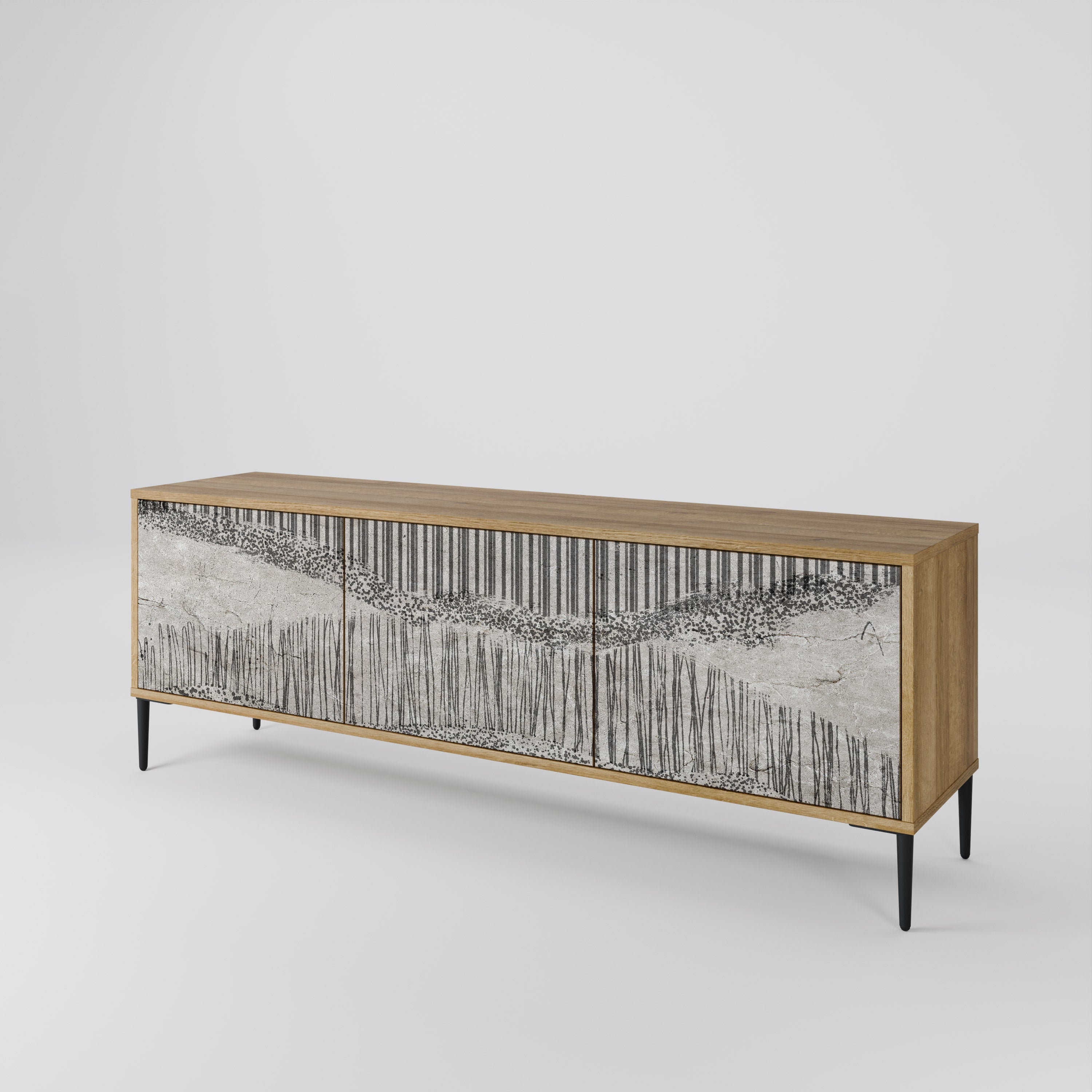 GRAIN LINES Mueble de TV de 3 Puertas