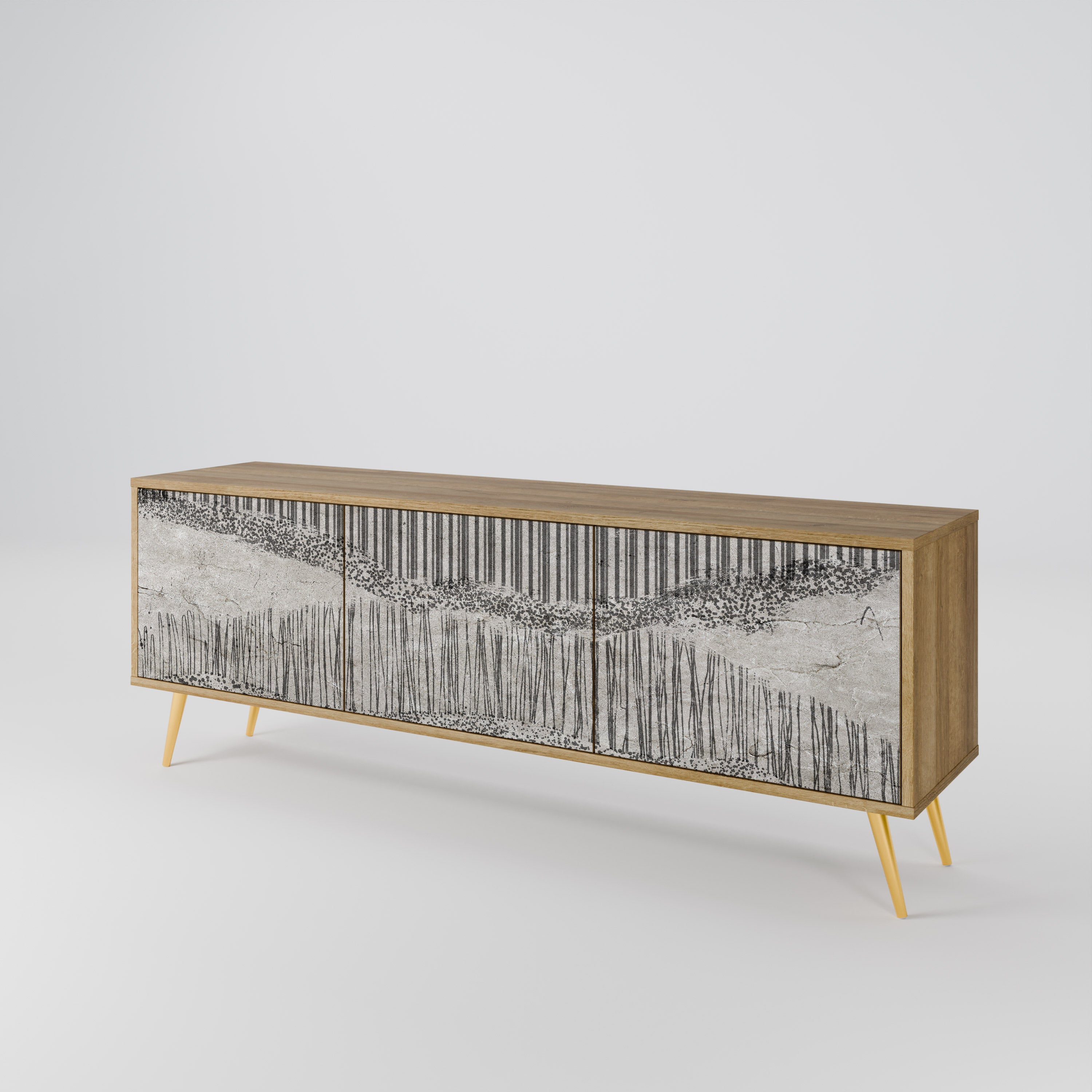 GRAIN LINES Mueble de TV de 3 Puertas