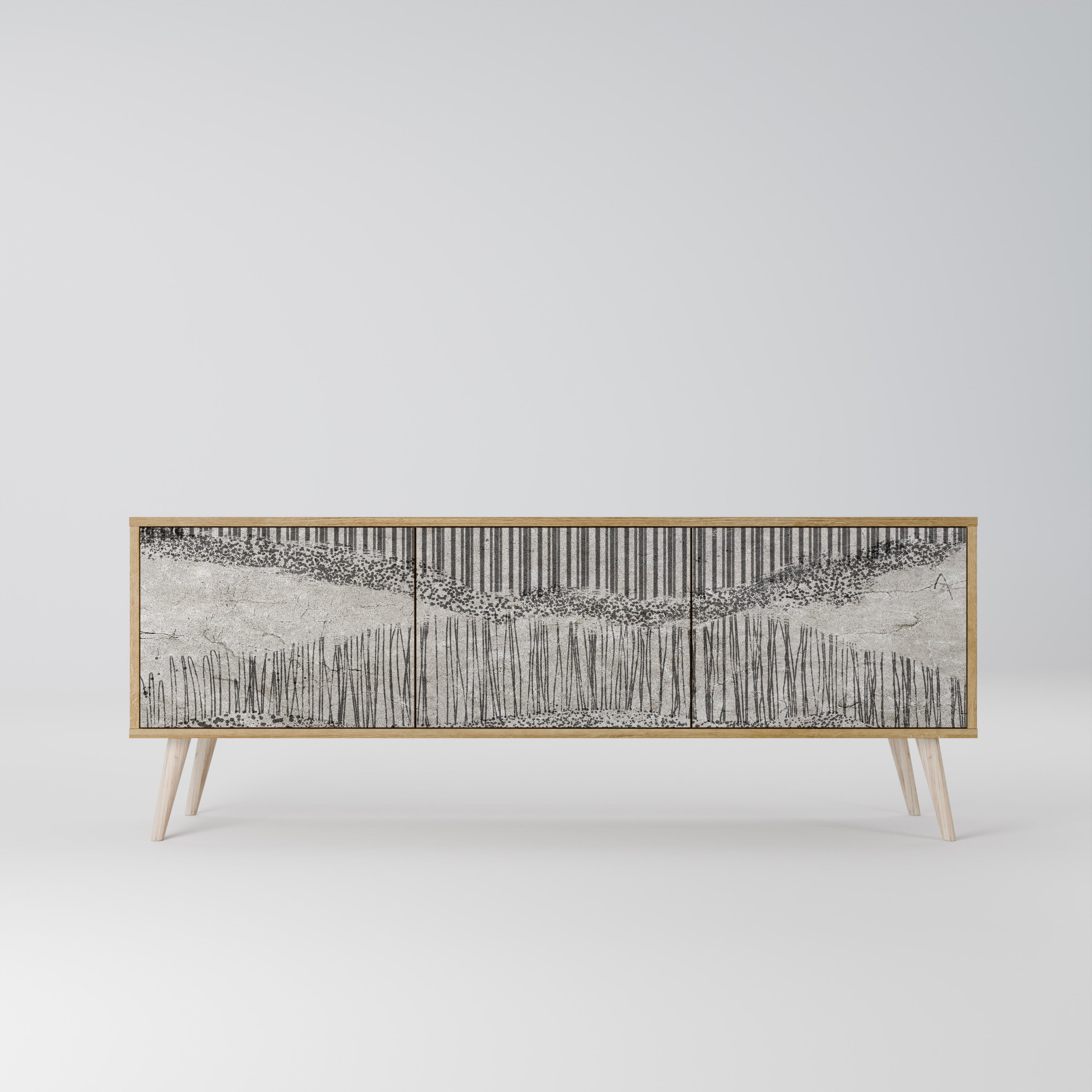 GRAIN LINES Mueble de TV de 3 Puertas