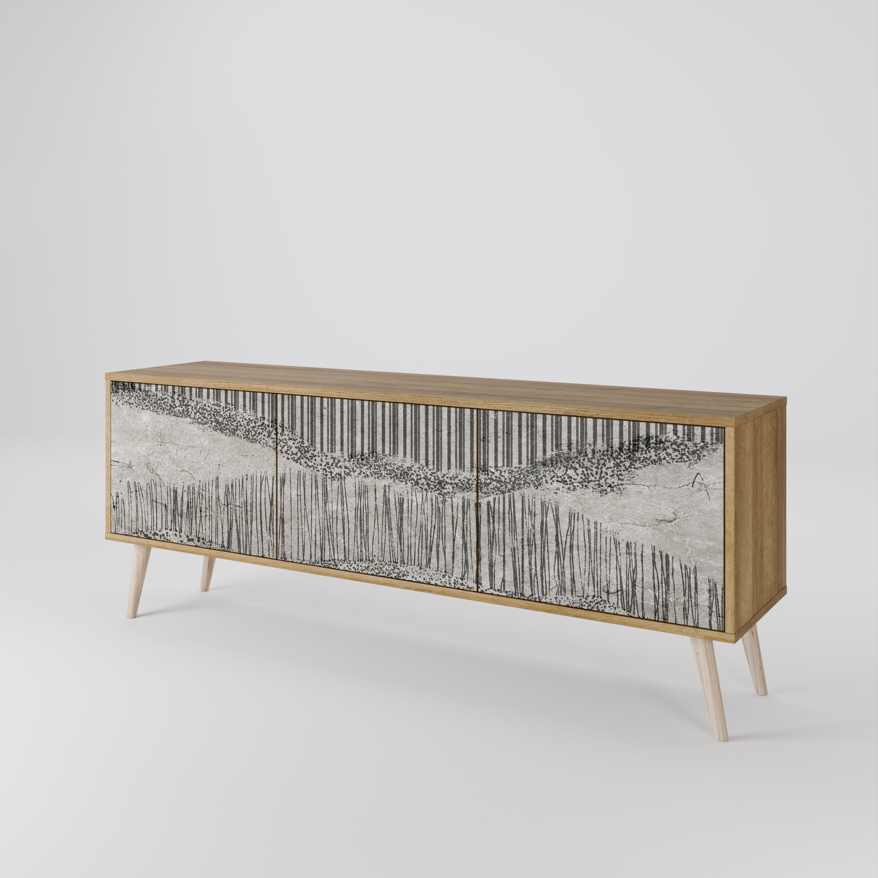 GRAIN LINES Mueble de TV de 3 Puertas